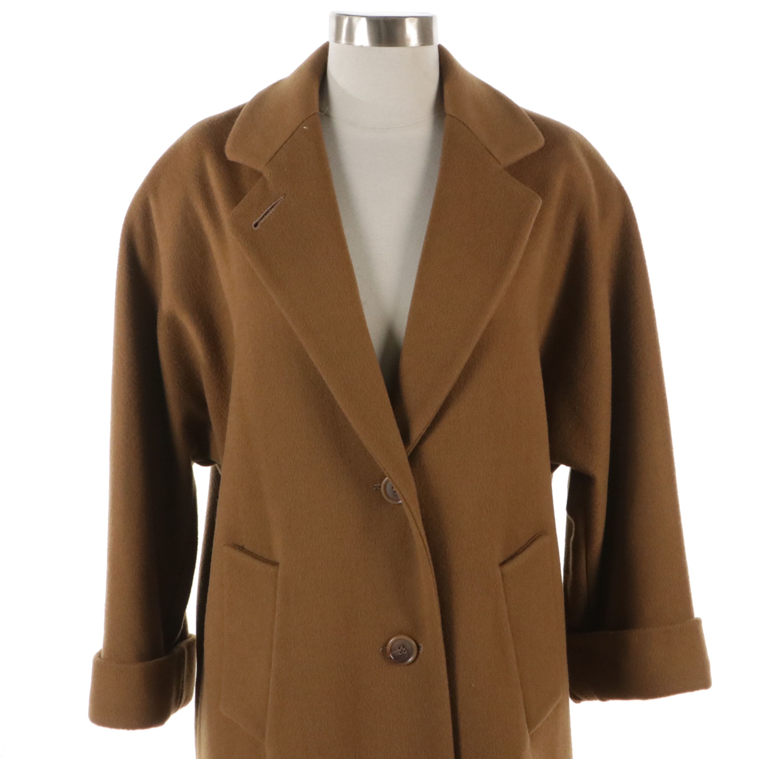 Bill Blass Signature Light Brown Wool Knee-Length Coat, Circa 1975