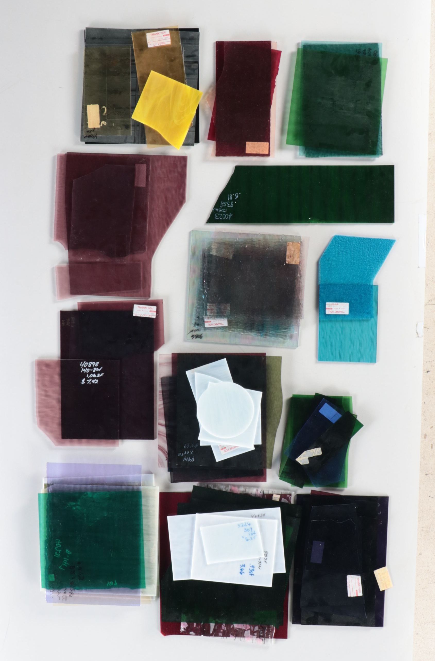 Textured Stained Glass and Mirror Fragments