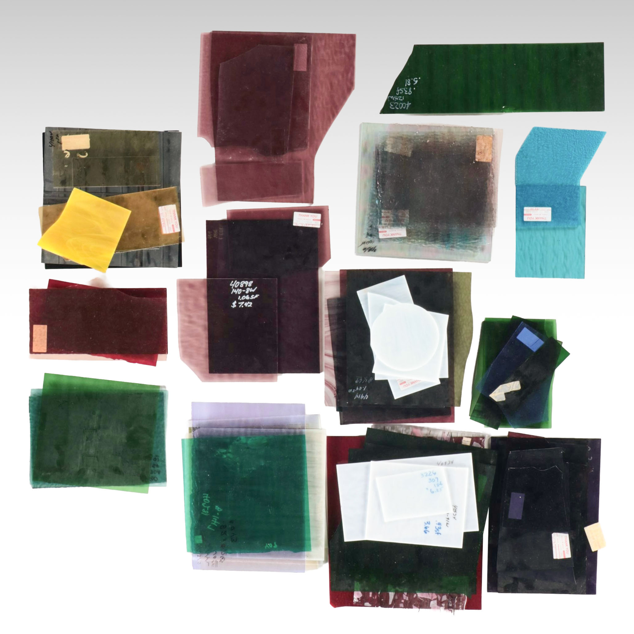 Textured Stained Glass and Mirror Fragments