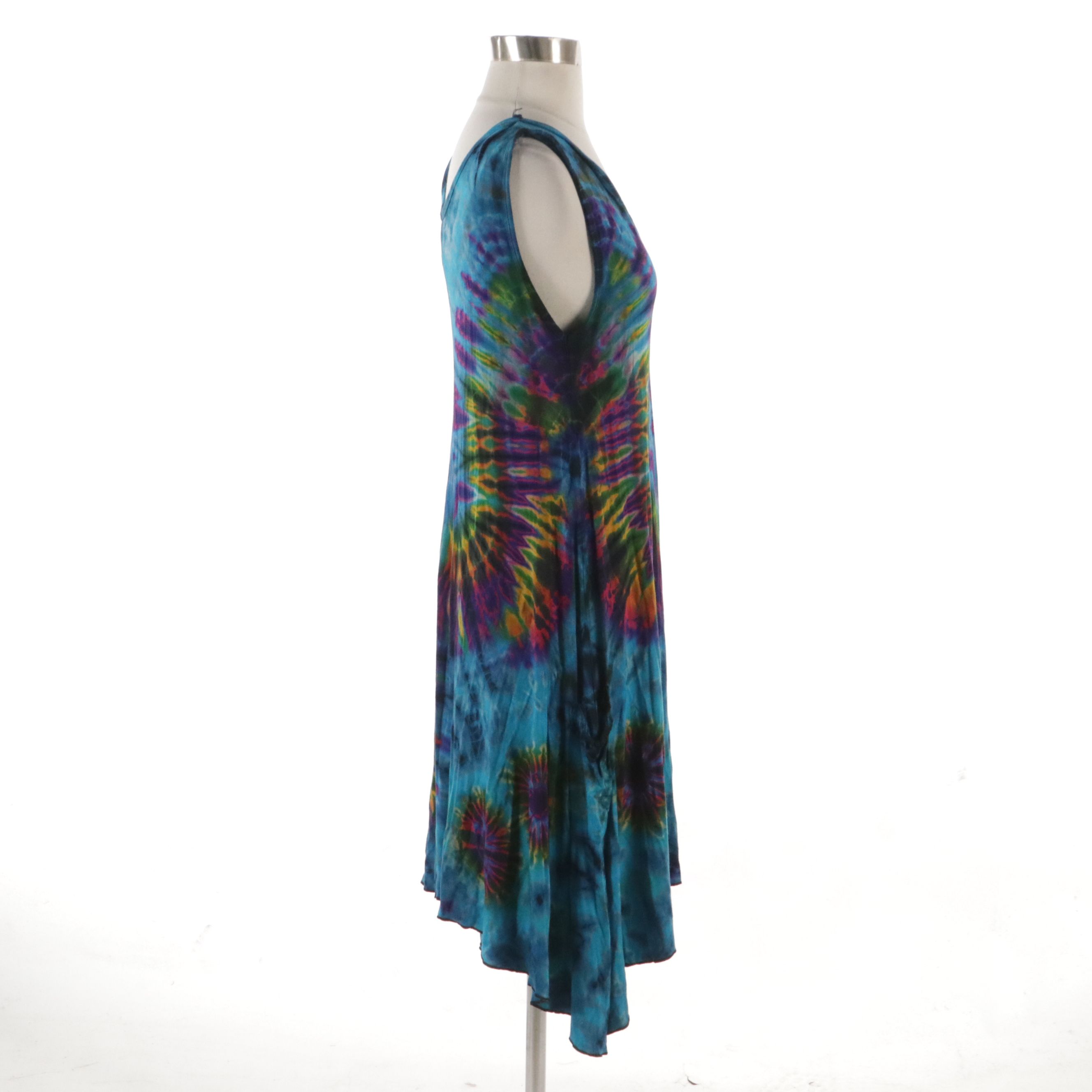 Grateful Dons Sleeveless Asymmetrical Tie-Dye Dress