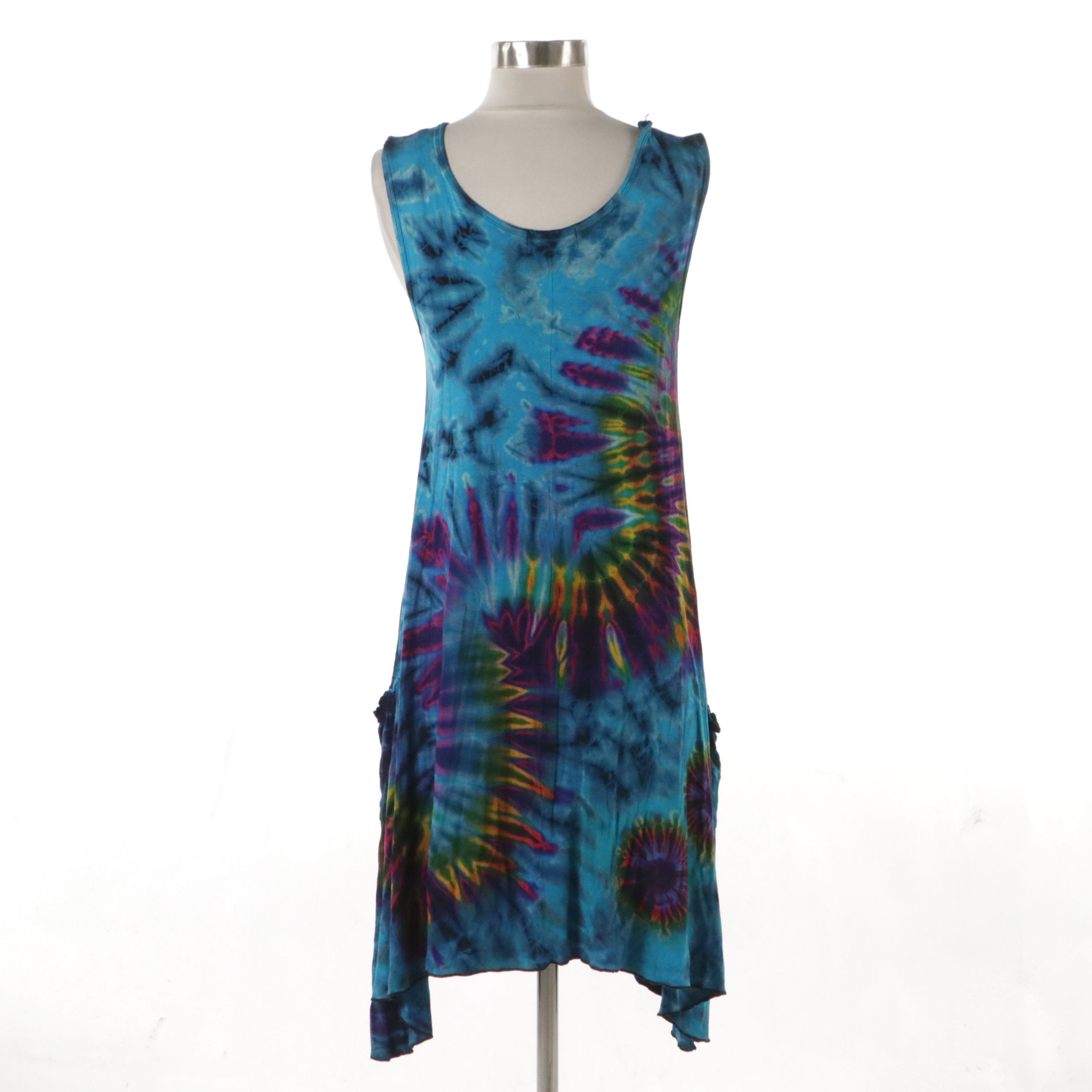 Grateful Dons Sleeveless Asymmetrical Tie-Dye Dress