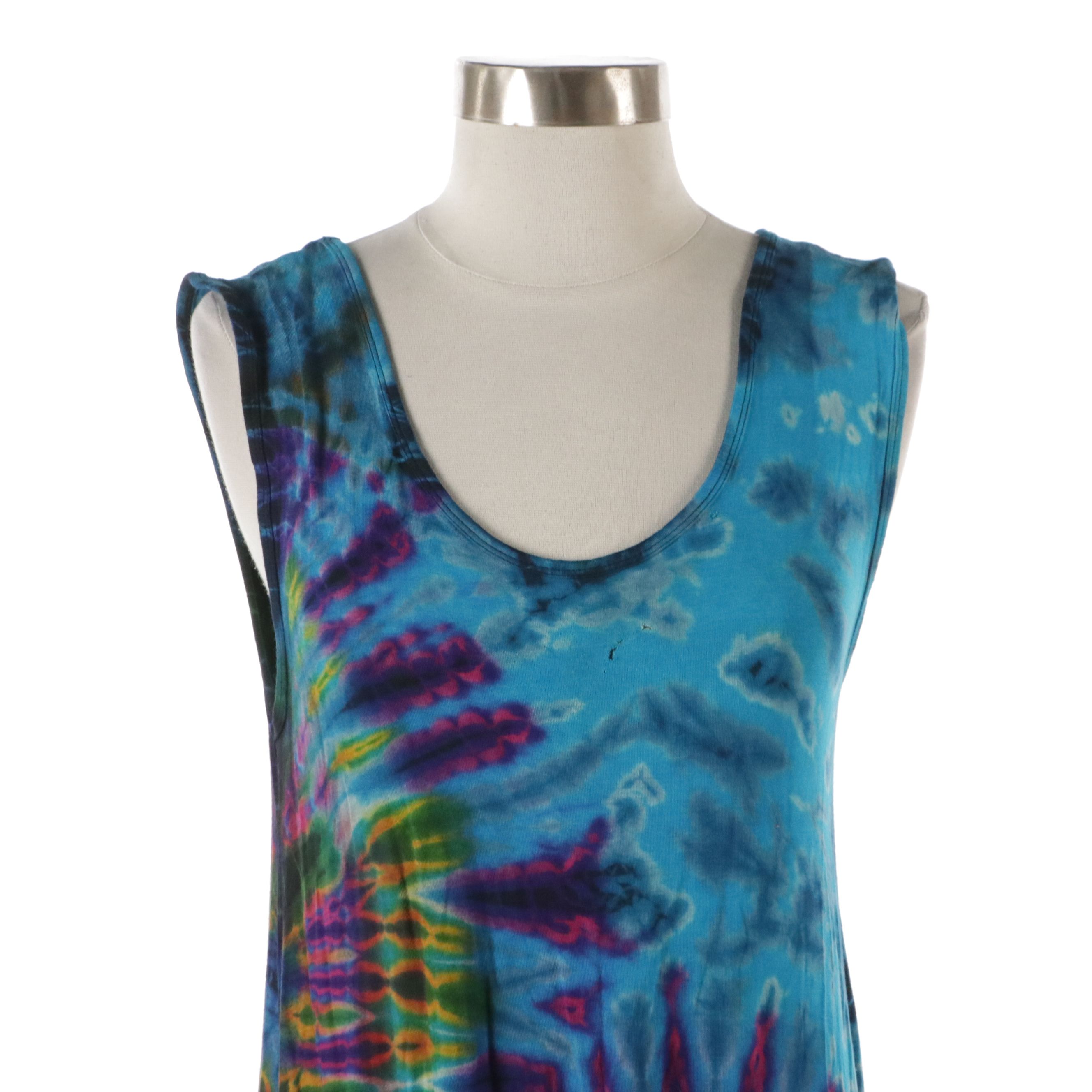 Grateful Dons Sleeveless Asymmetrical Tie-Dye Dress