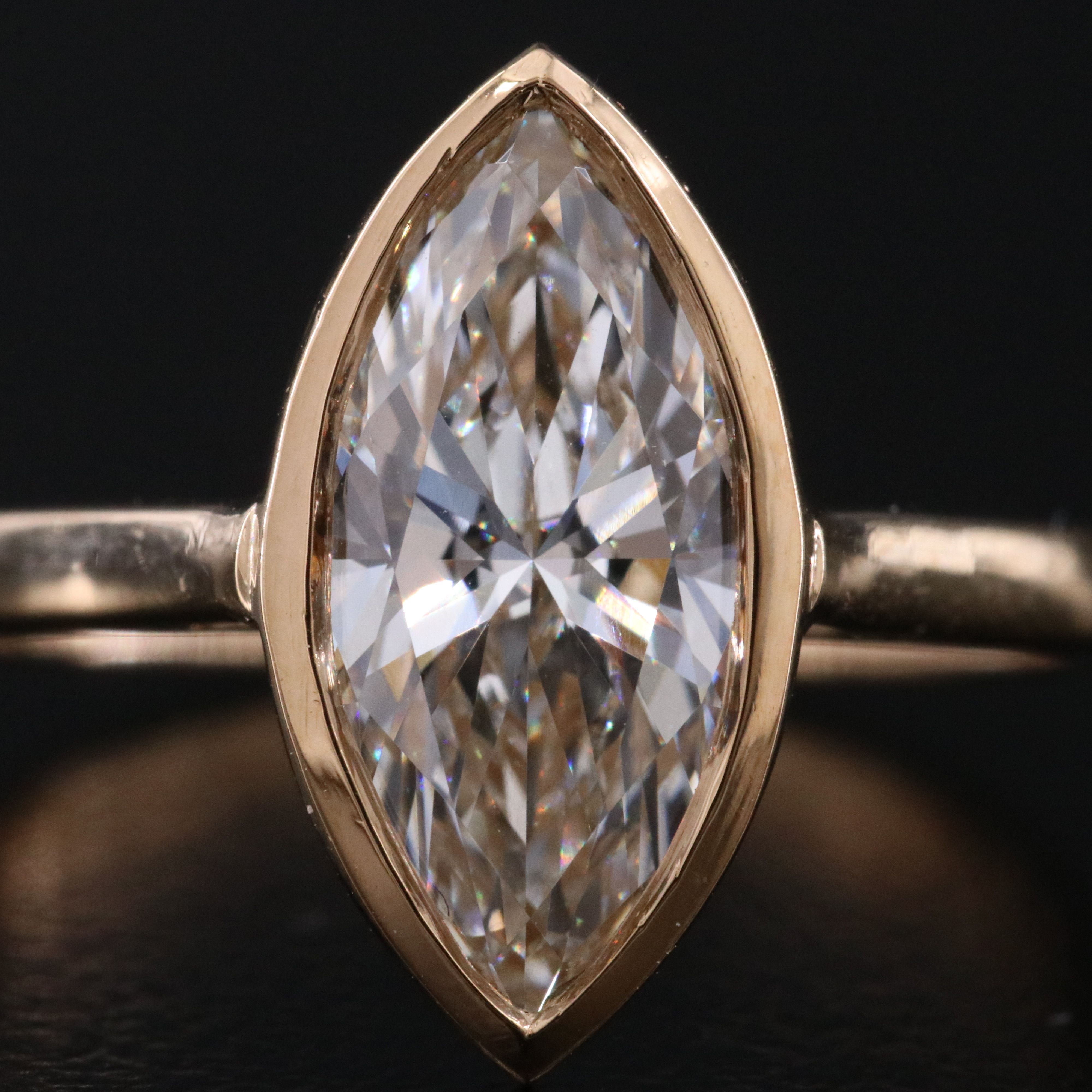 18K 1.99 CT Lab Grown Diamond Solitaire Ring with IGI Report