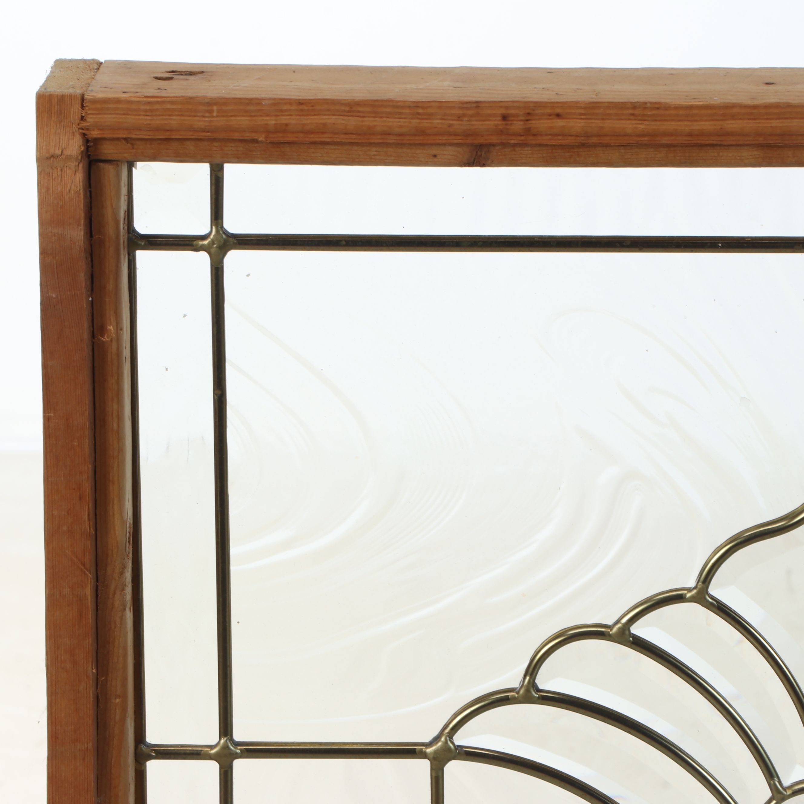 Beveled and Textured Glass Leaded Window Panel