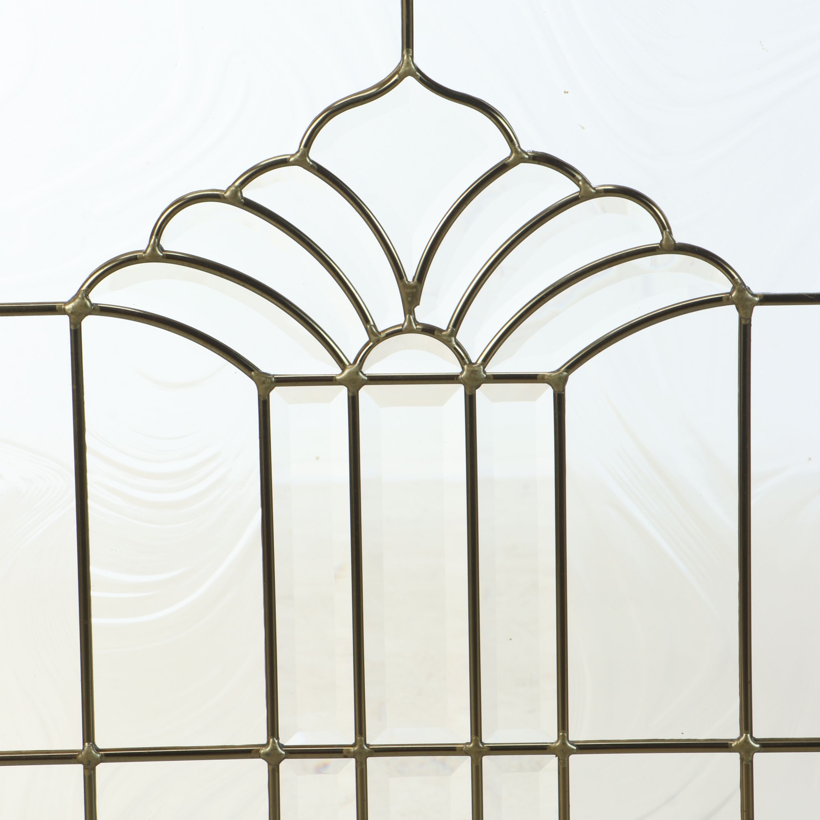 Beveled and Textured Glass Leaded Window Panel