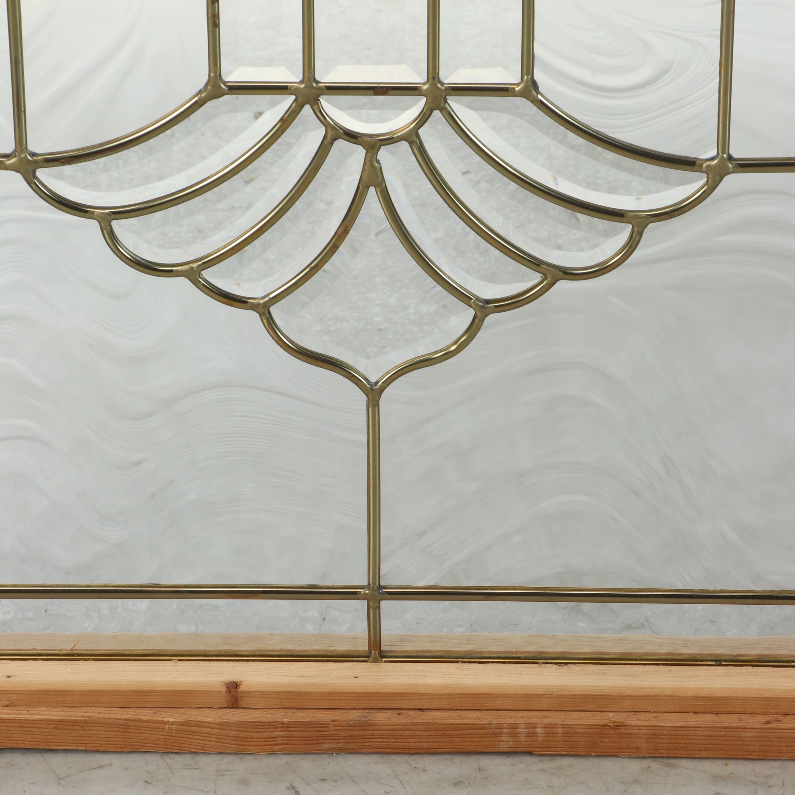 Beveled and Textured Glass Leaded Window Panel