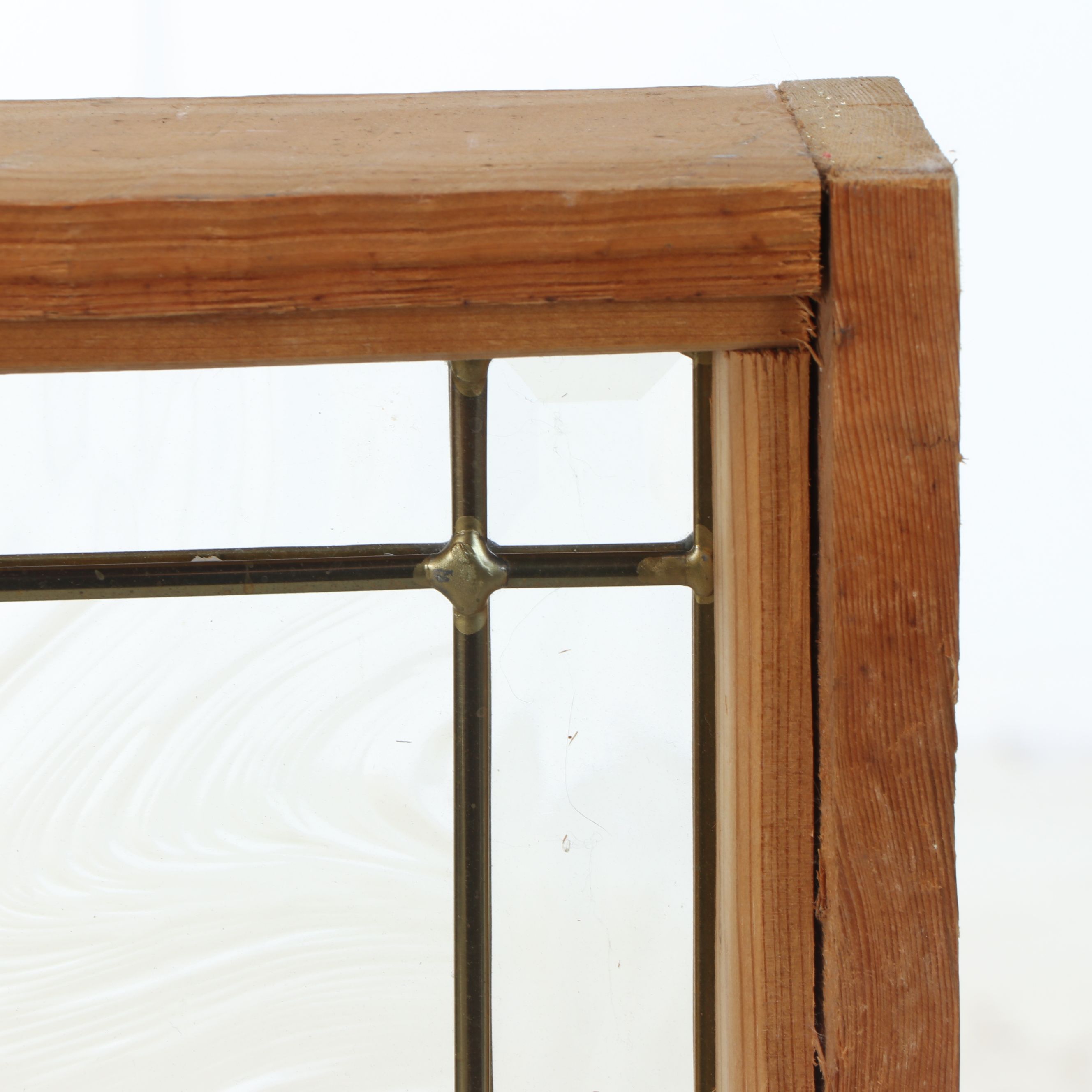 Beveled and Textured Glass Leaded Window Panel