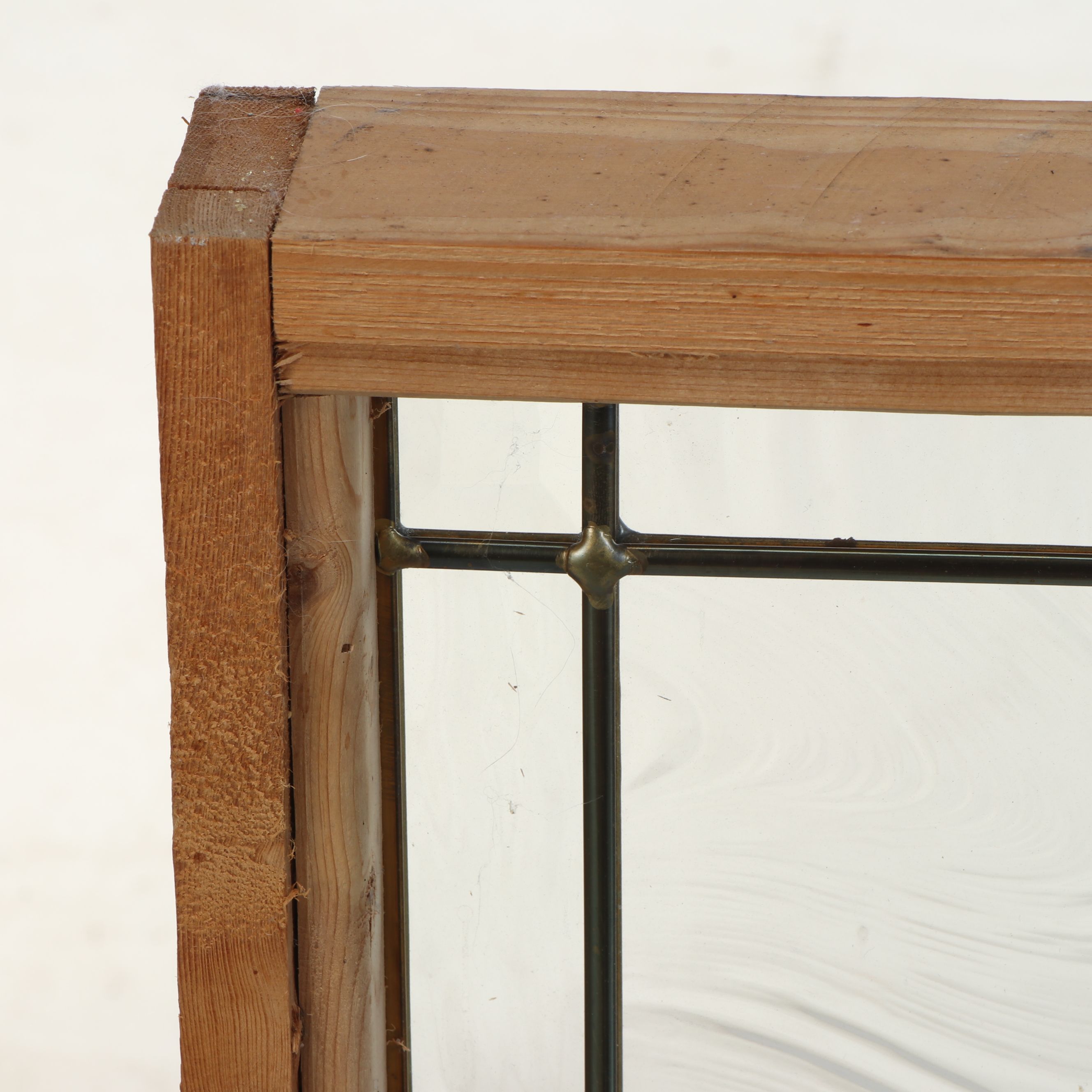 Beveled and Textured Glass Leaded Window Panel