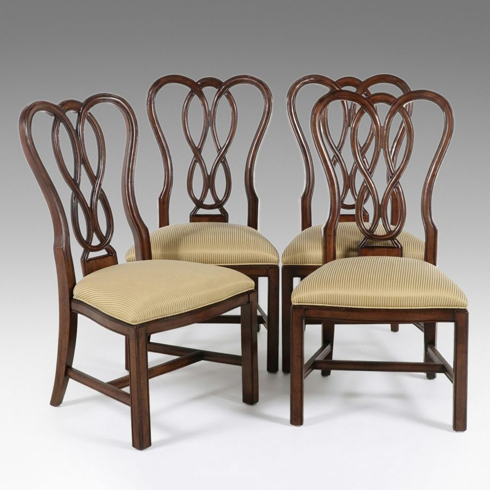 Set of Four Queen Anne Style Walnut Side Chairs