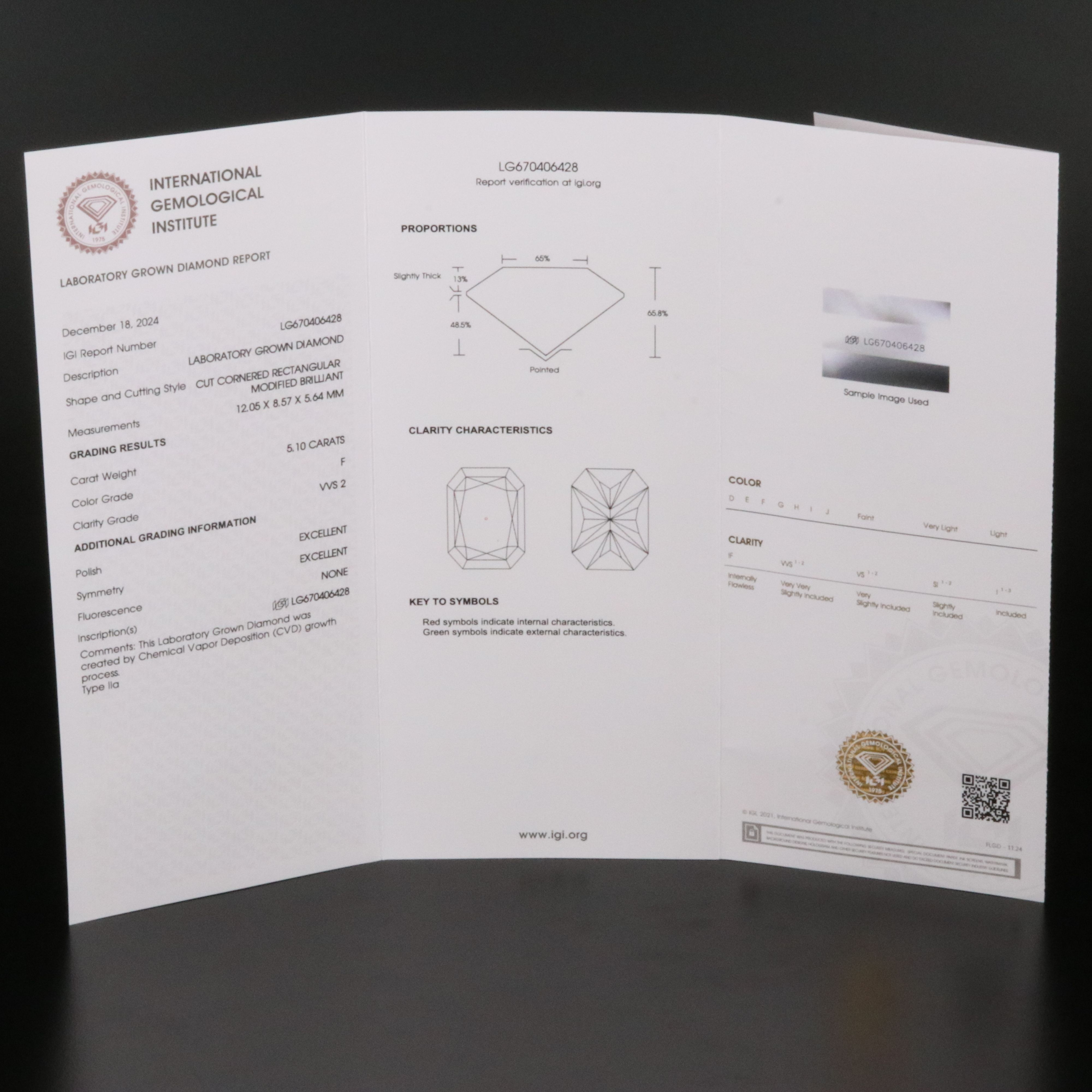 14K 7.20 CTW Lab Grown Diamond Ring with IGI Reports