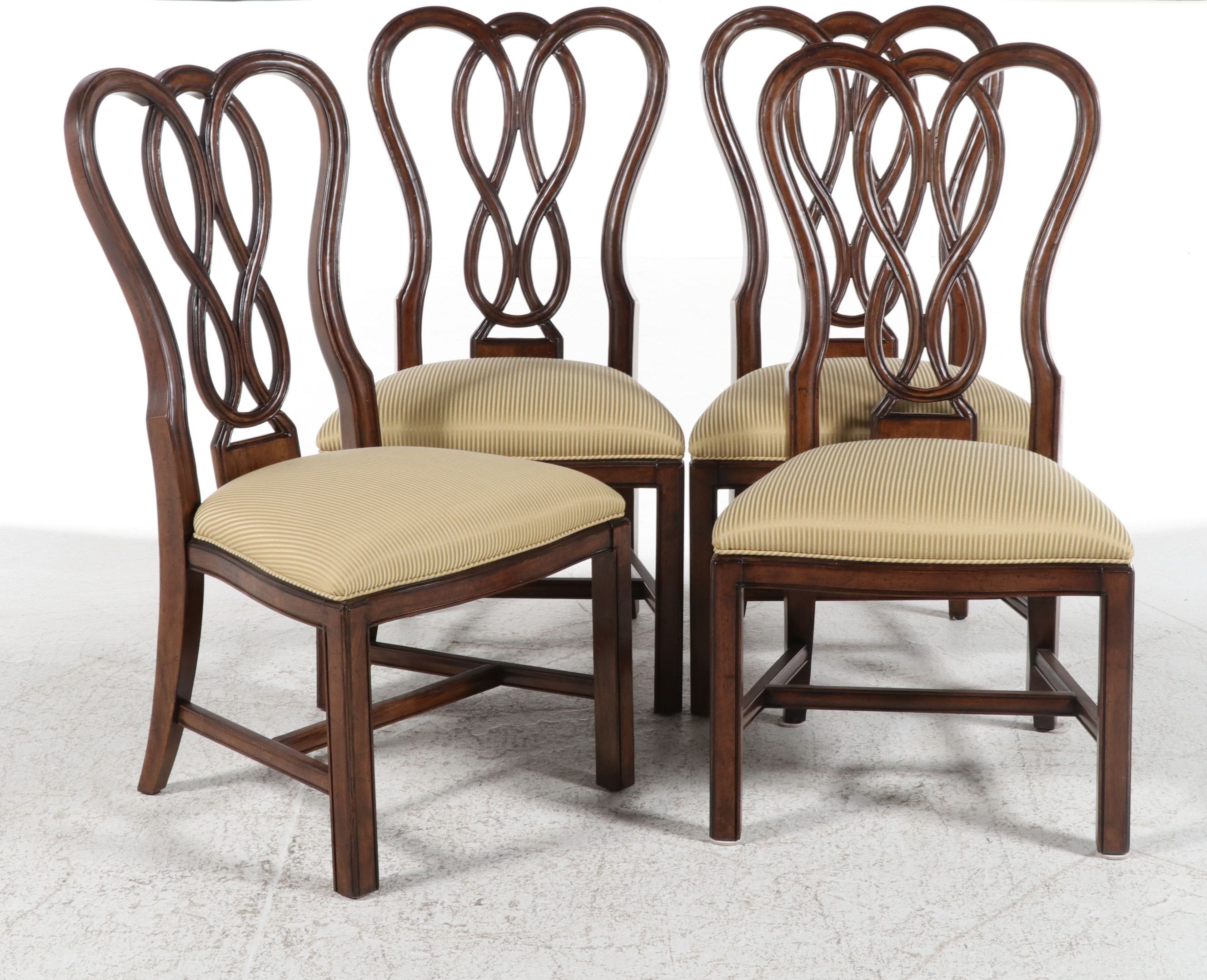Set of Four Queen Anne Style Walnut Side Chairs