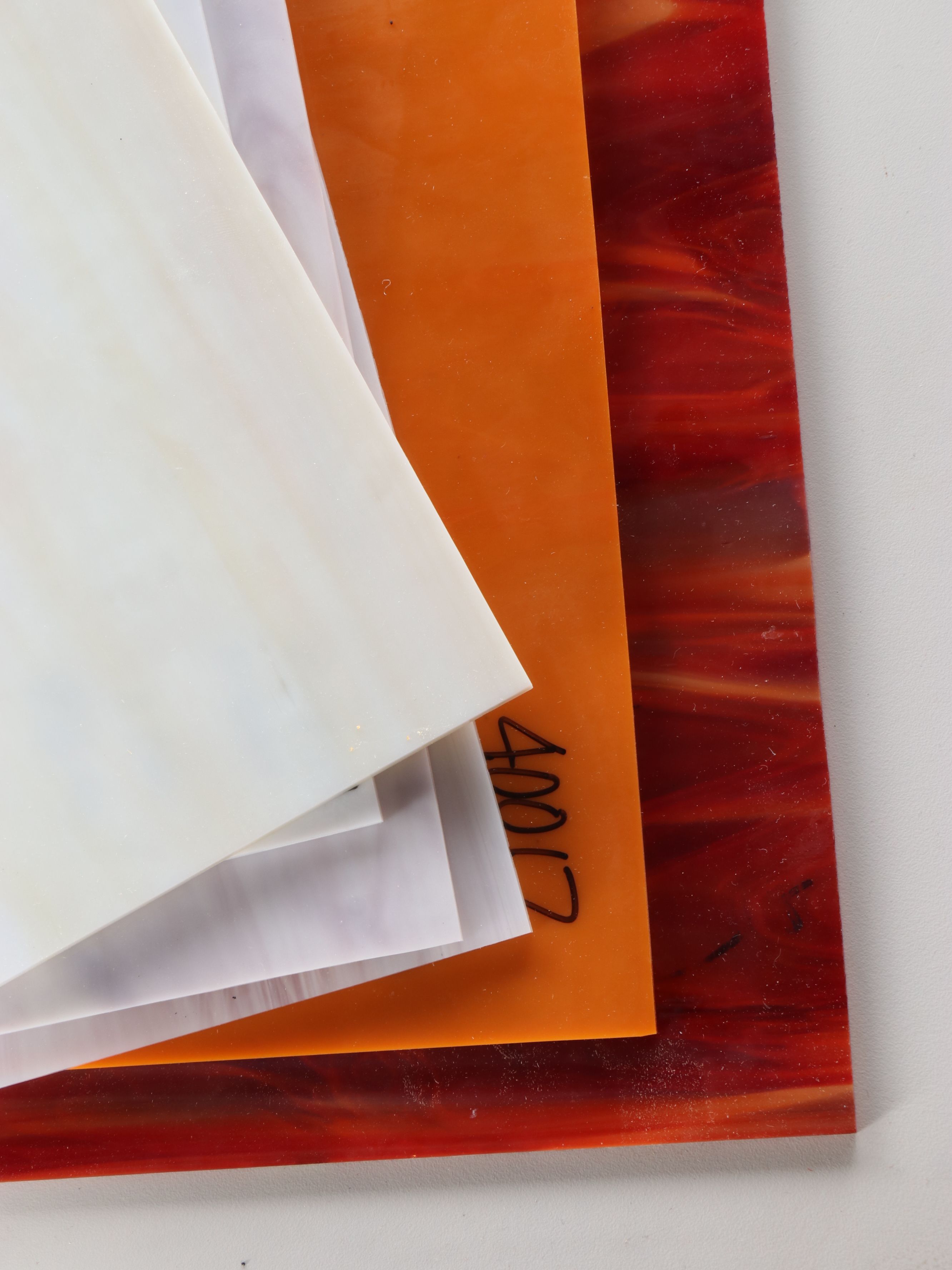 Textured and Flat Stained Glass Fragments