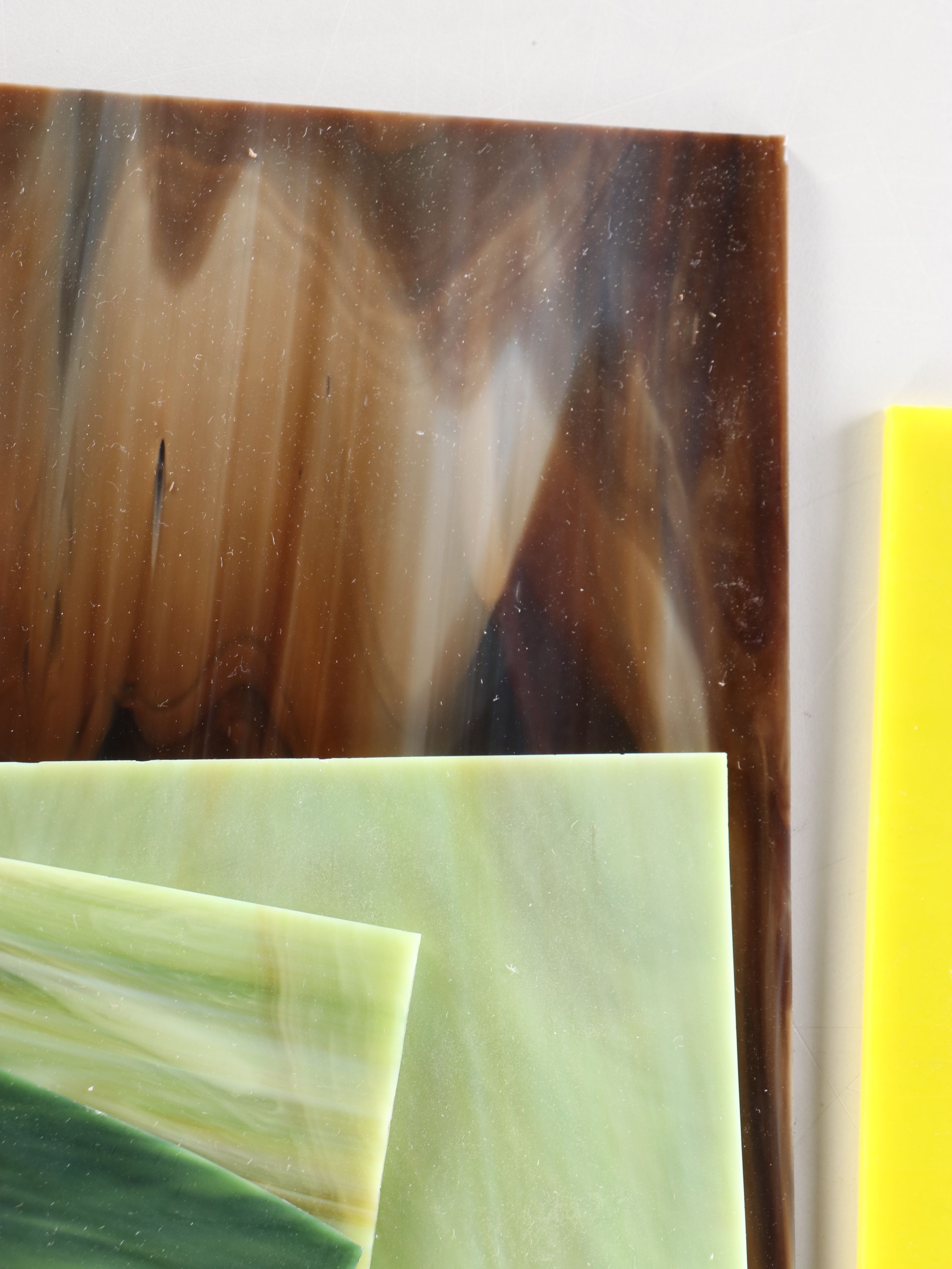 Textured and Flat Stained Glass Fragments