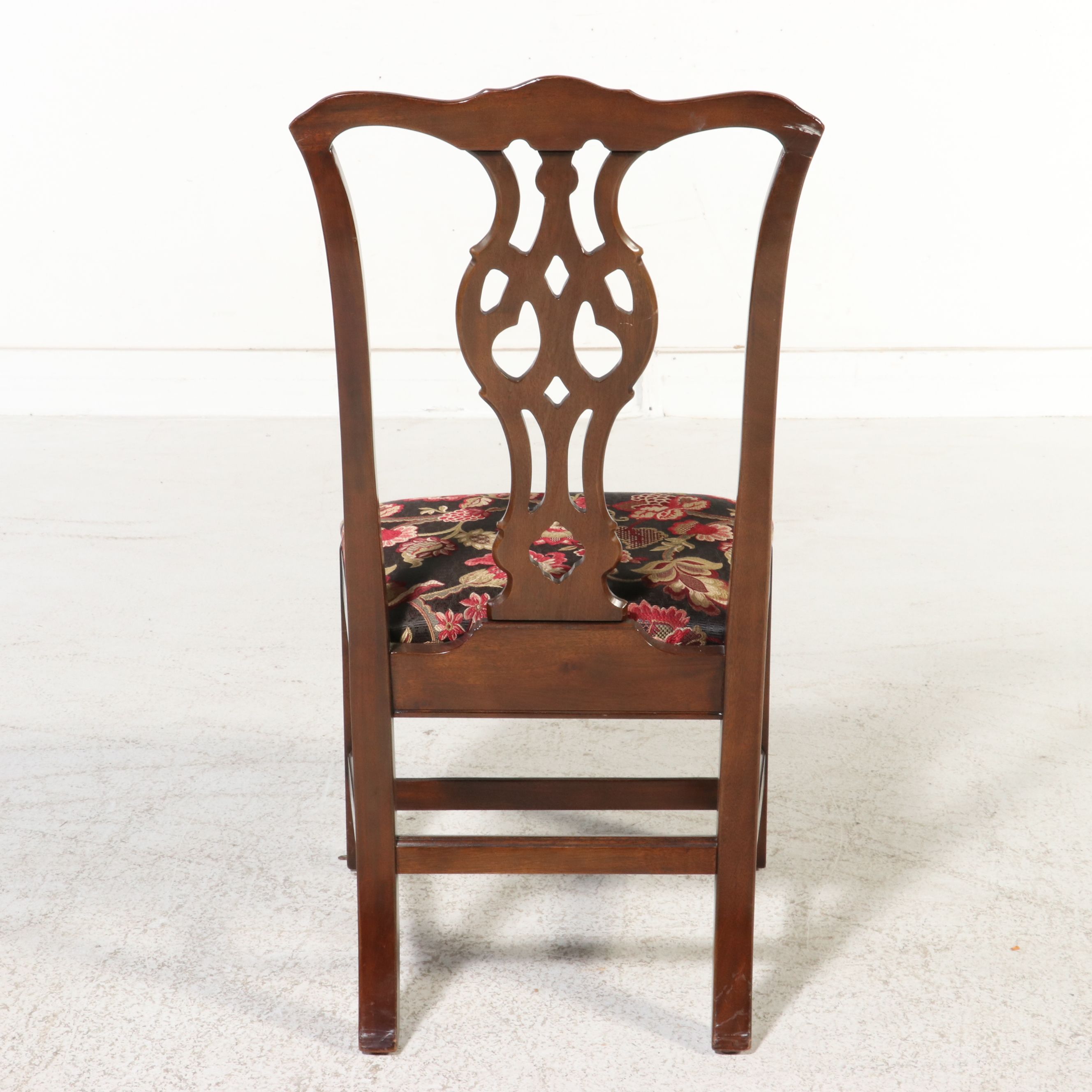 Chippendale Style and Other Floral Upholstered Dining Chairs, Late 20th Century