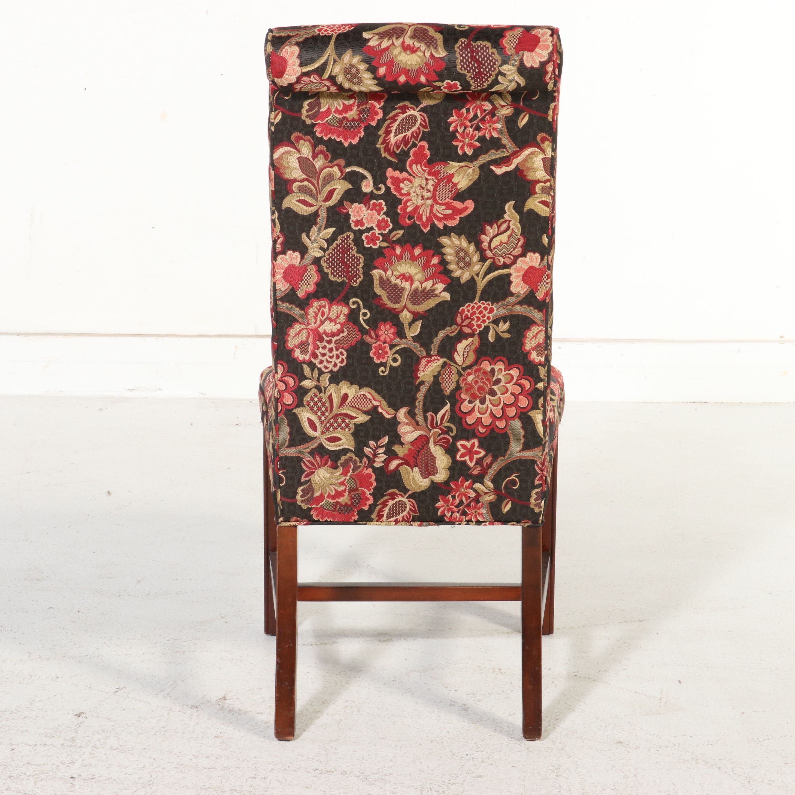 Chippendale Style and Other Floral Upholstered Dining Chairs, Late 20th Century