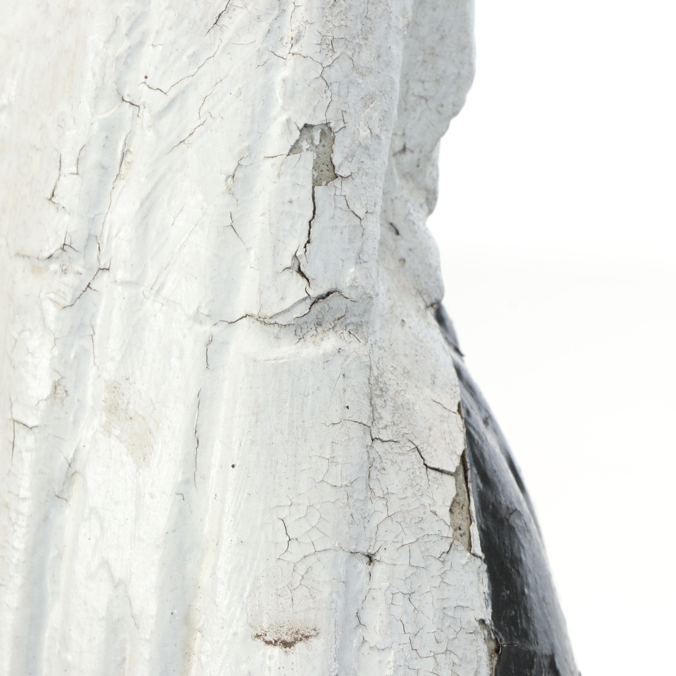 Concrete Virgin Mary and Plaster Seated Angel Lawn Statues