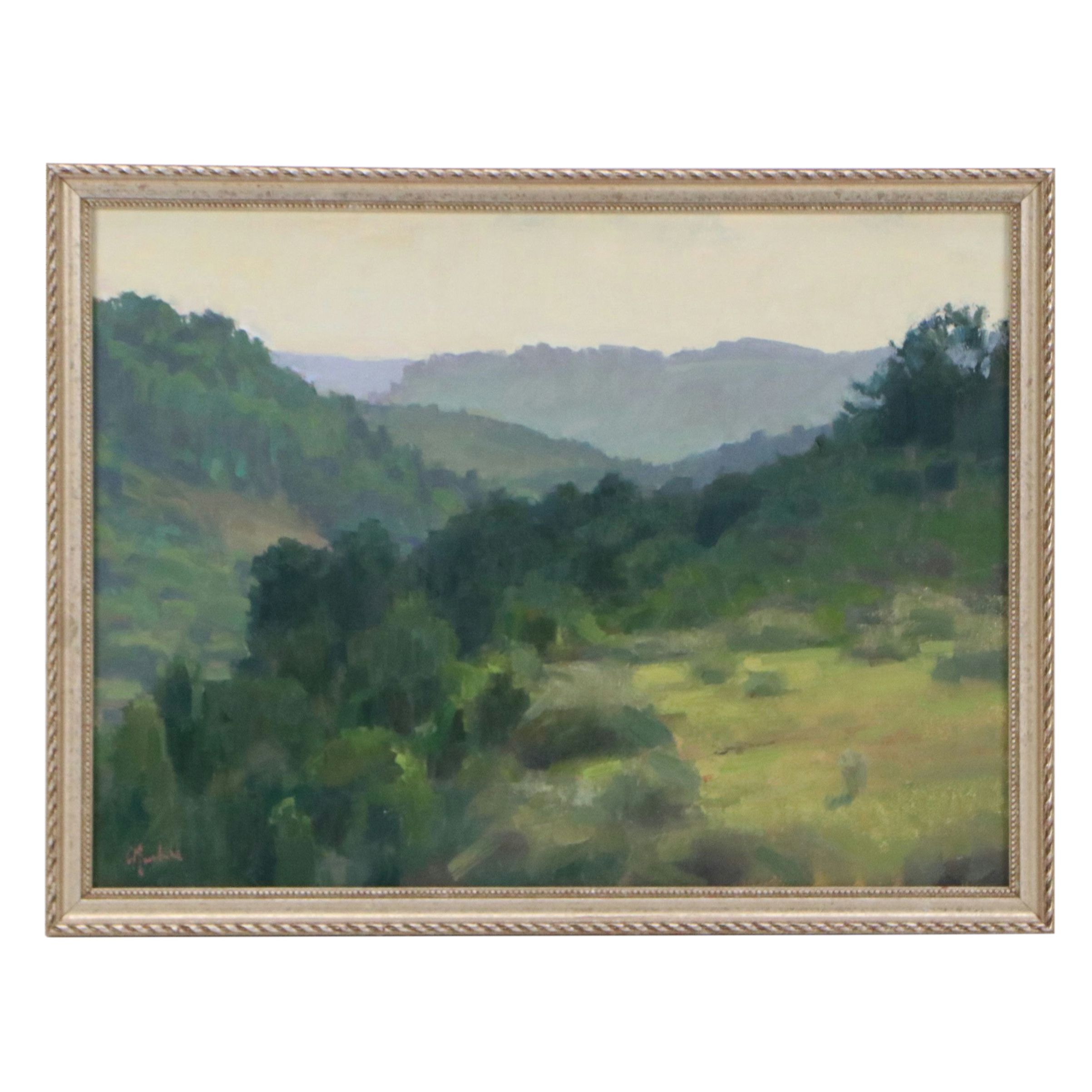 Chuck Marshall Forest Landscape Oil Painting, 21st Century