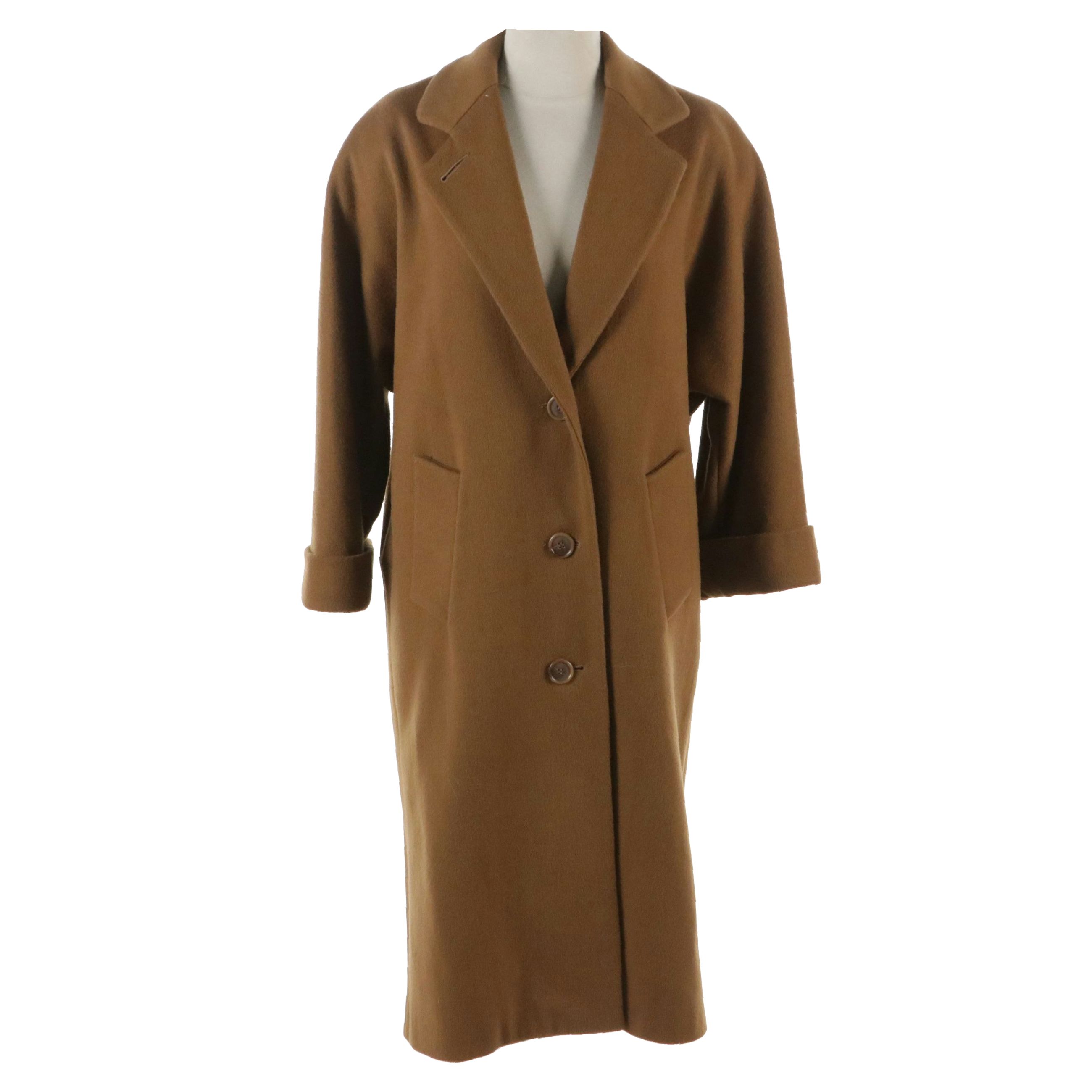 Bill Blass Signature Light Brown Wool Knee-Length Coat, Circa 1975