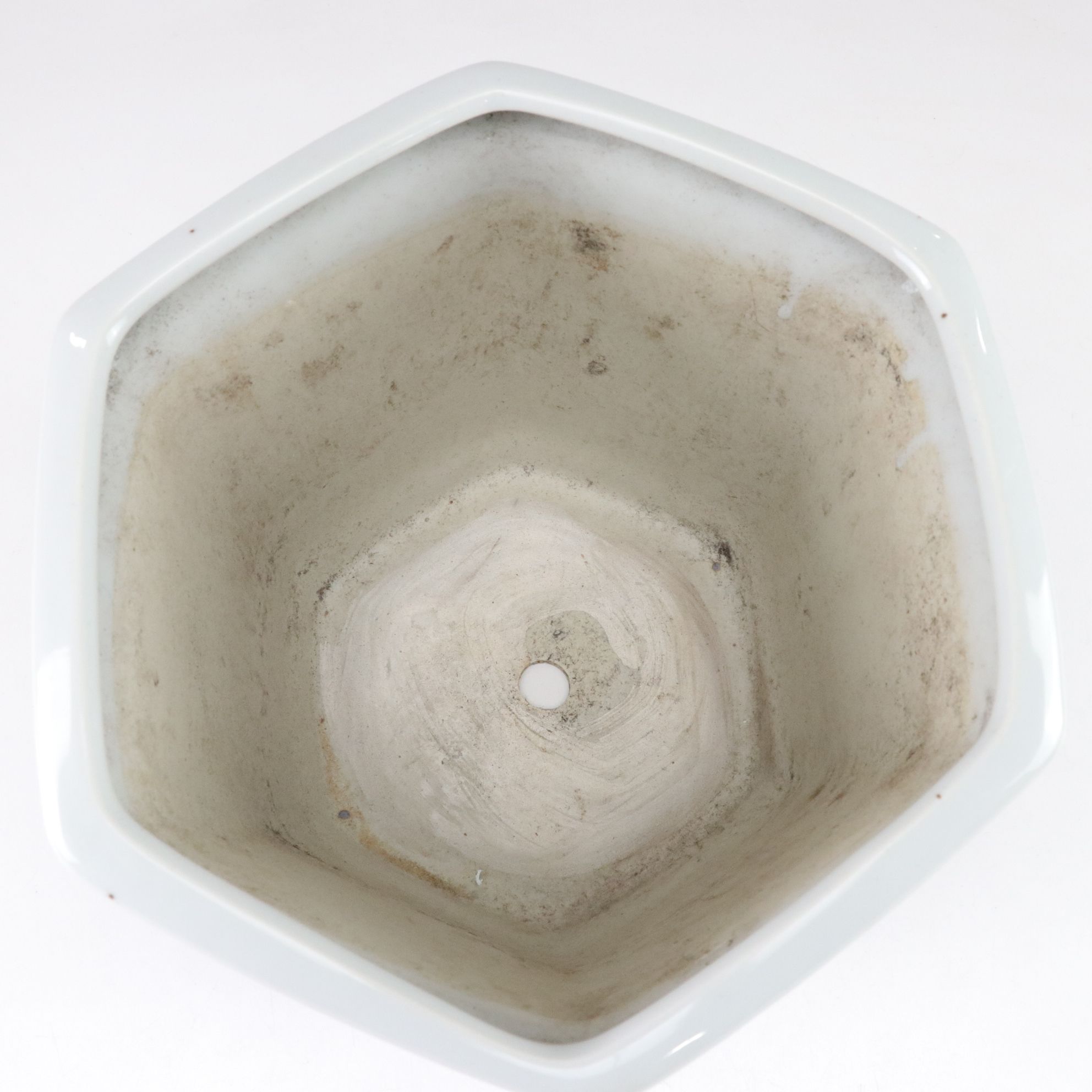 Chinese Blue and White Porcelain Hexagonal Planter and Shoe