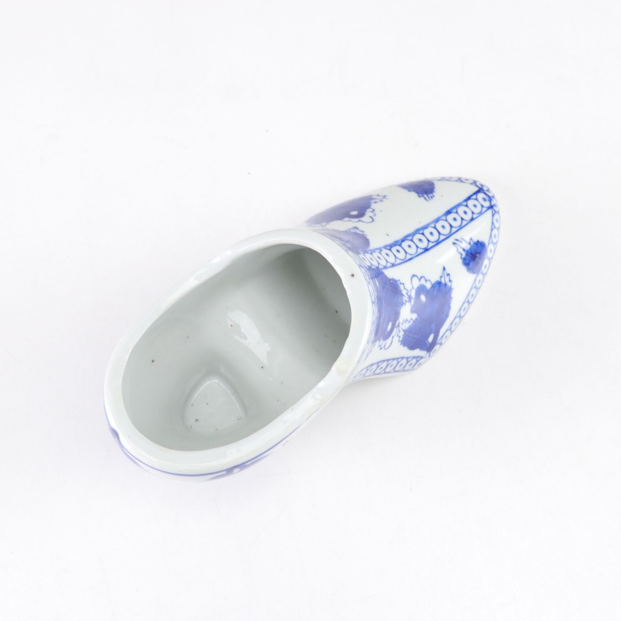 Chinese Blue and White Porcelain Hexagonal Planter and Shoe