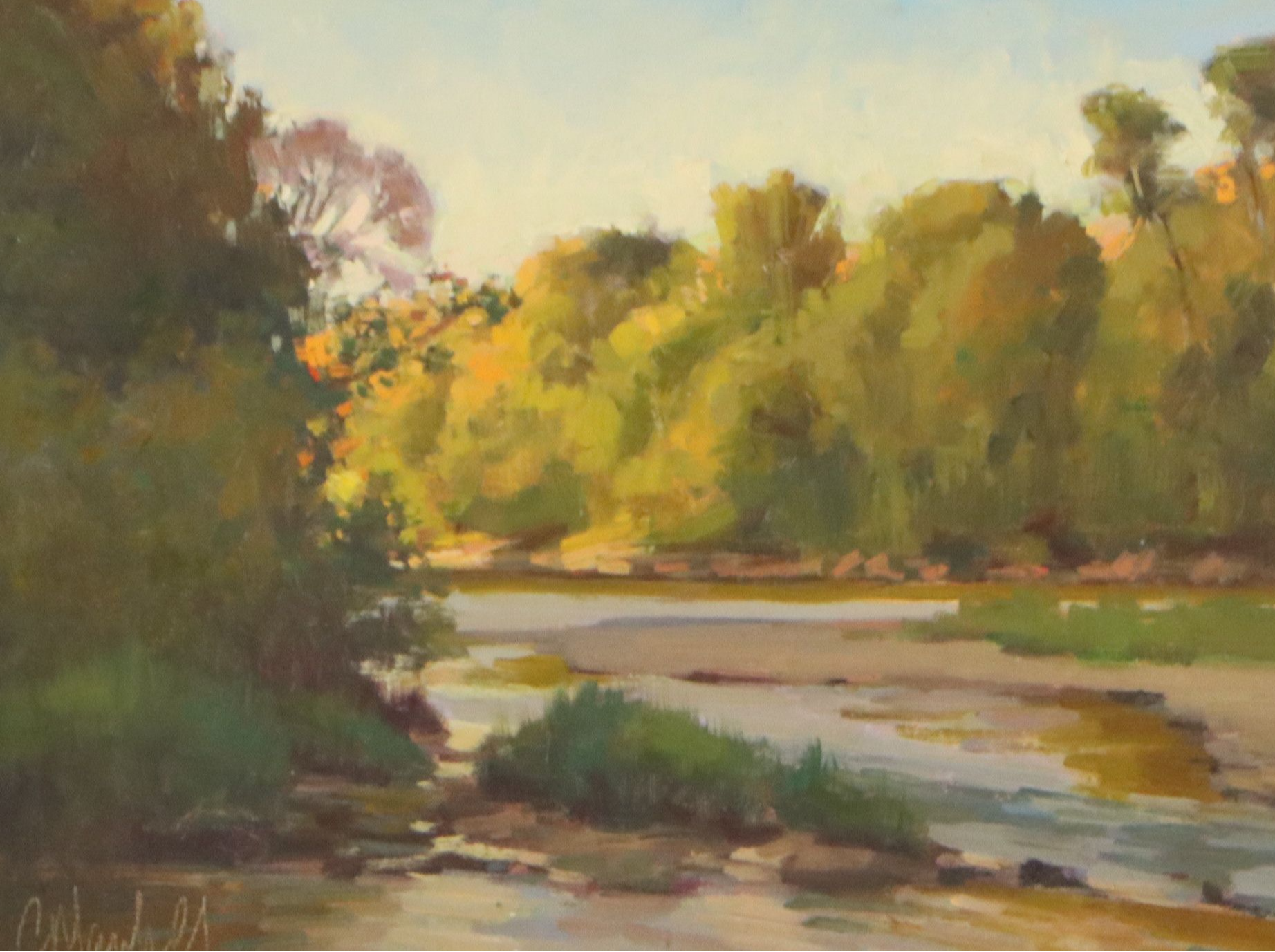 Chuck Marshall River Landscape Oil Painting "Fall on the Little Miami River"