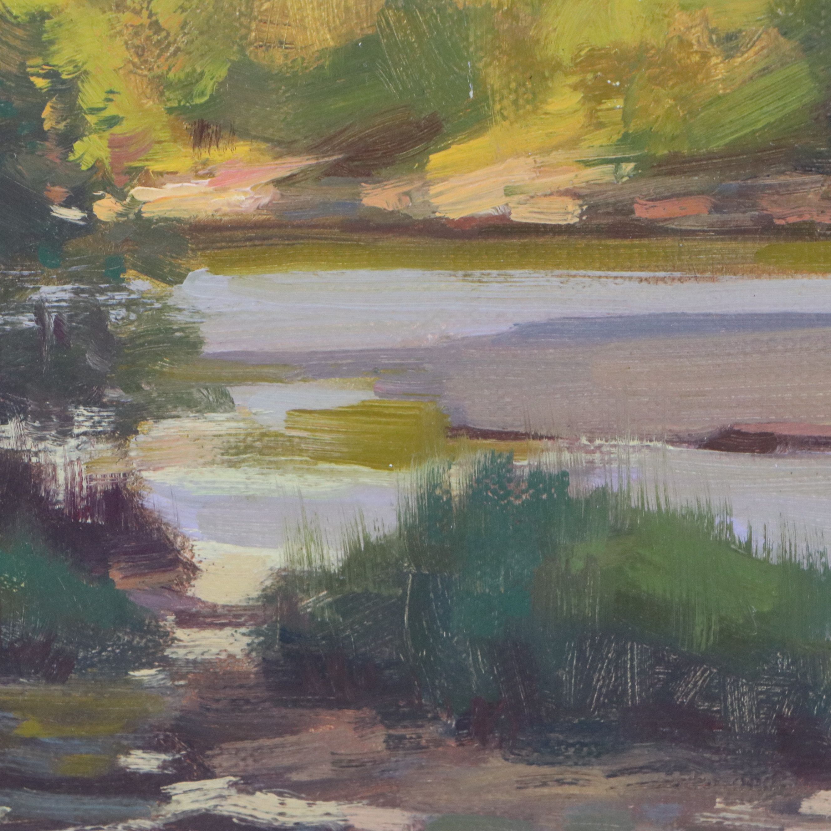 Chuck Marshall River Landscape Oil Painting "Fall on the Little Miami River"