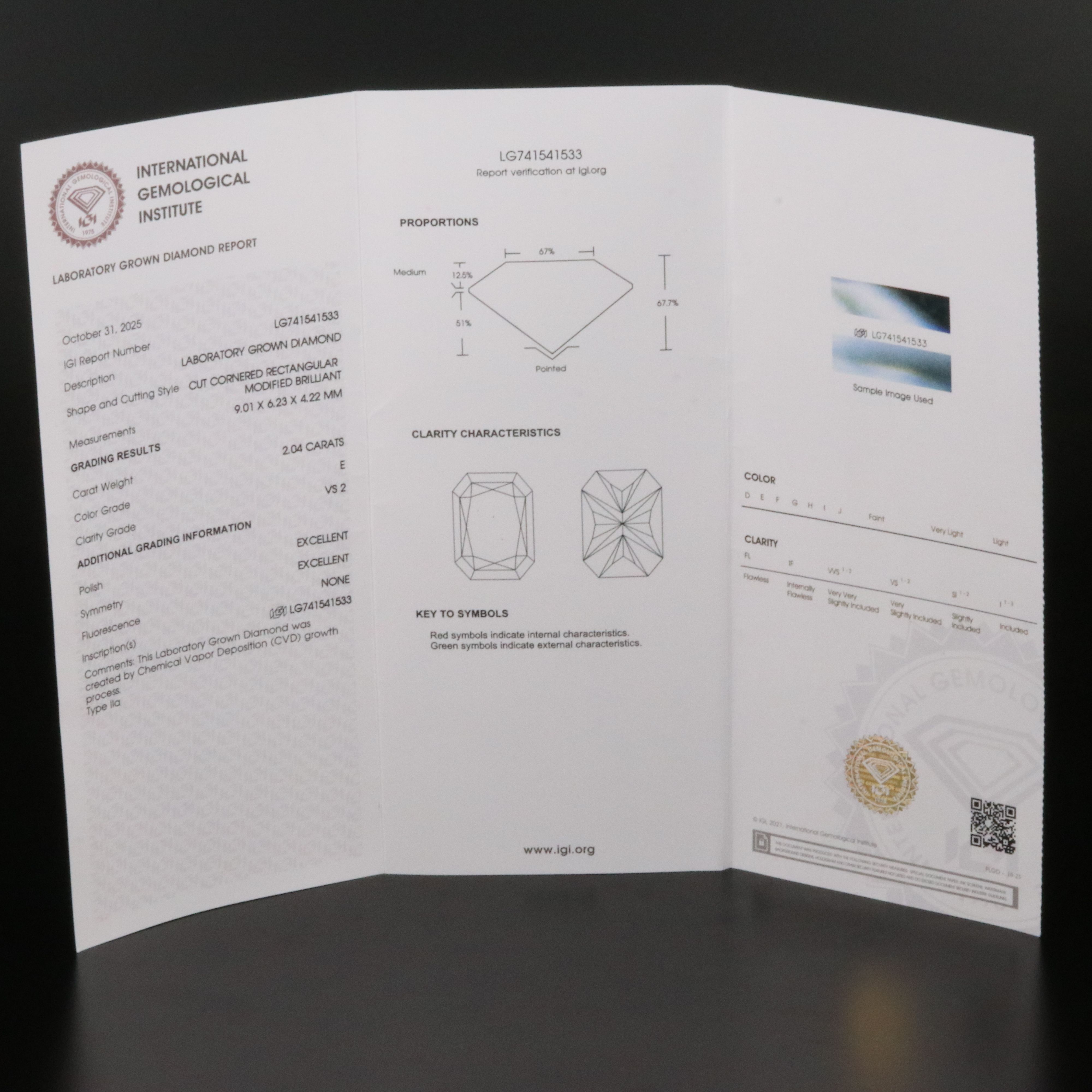 14K 2.04 CT Lab Grown Diamond Ring with IGI Report