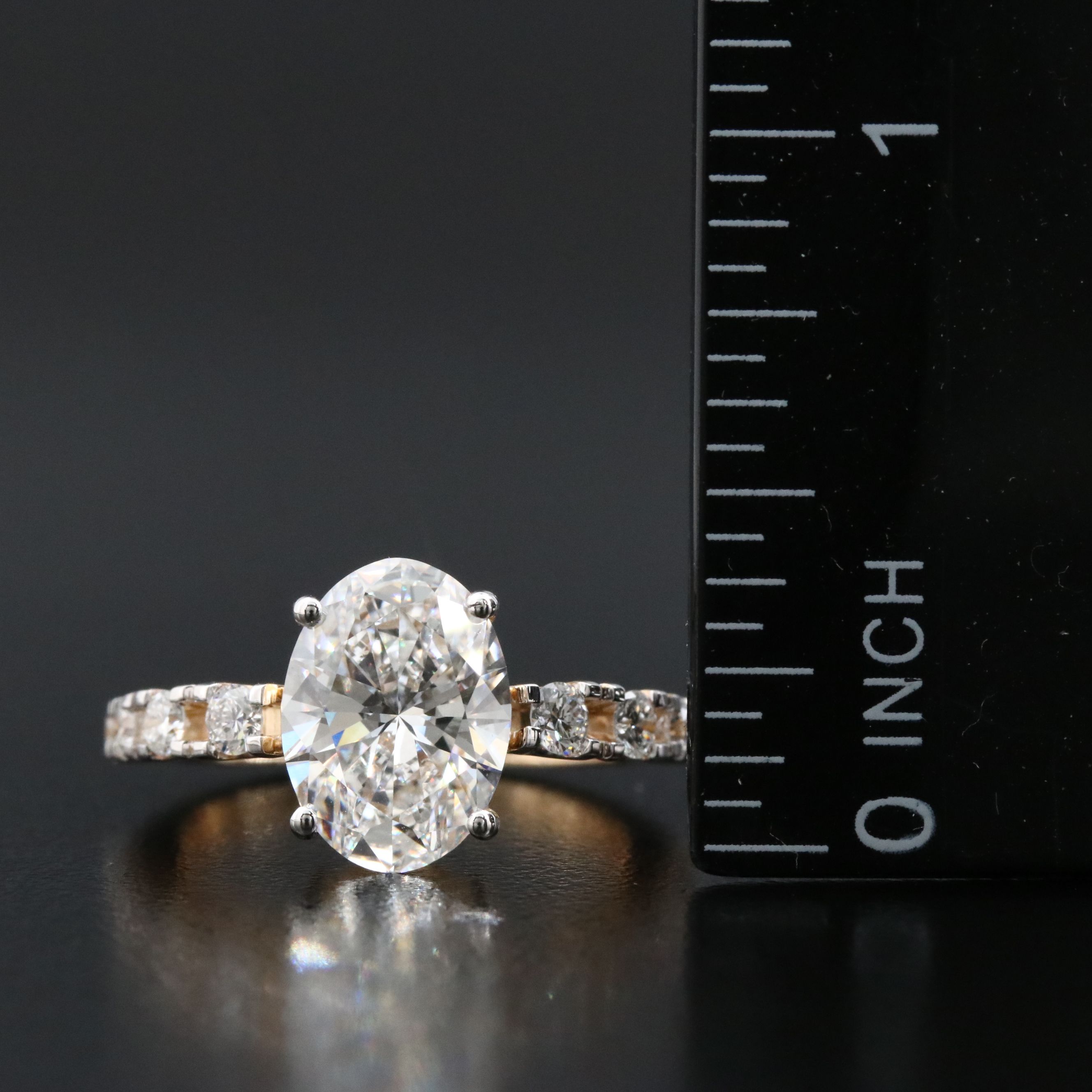 18K 3.40 CTW Lab Grown Diamond Ring with IGI Report