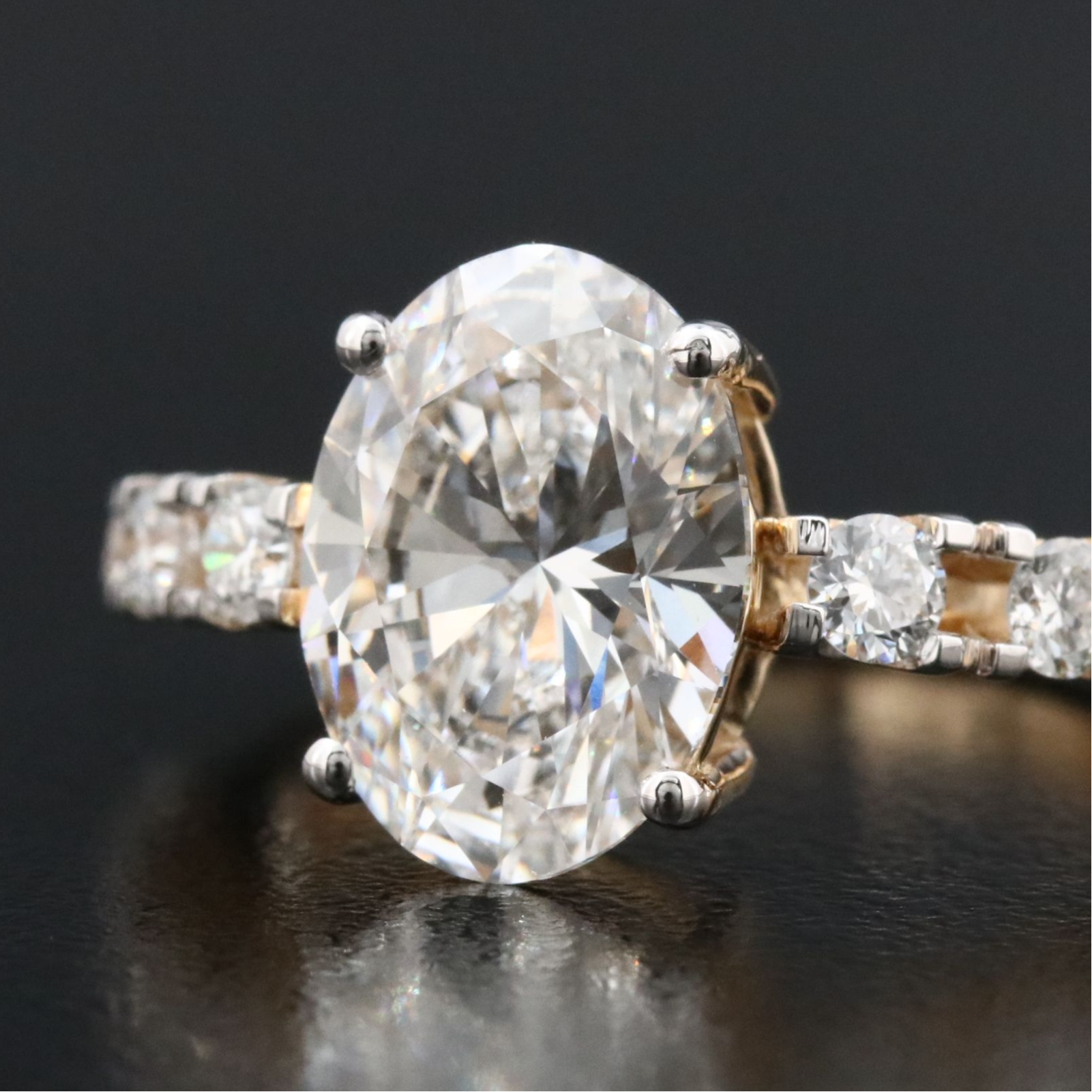 18K 3.40 CTW Lab Grown Diamond Ring with IGI Report