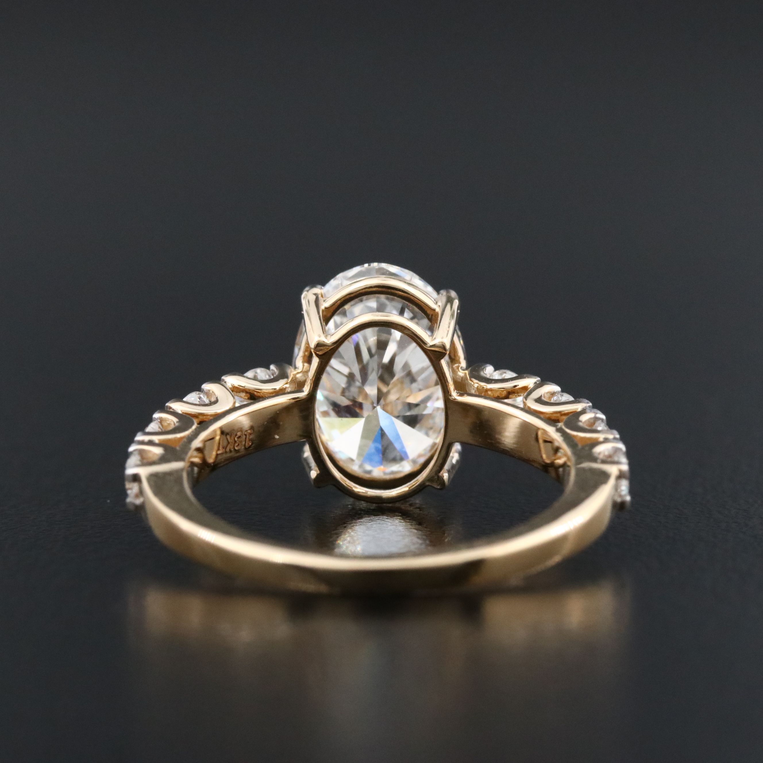 18K 3.40 CTW Lab Grown Diamond Ring with IGI Report