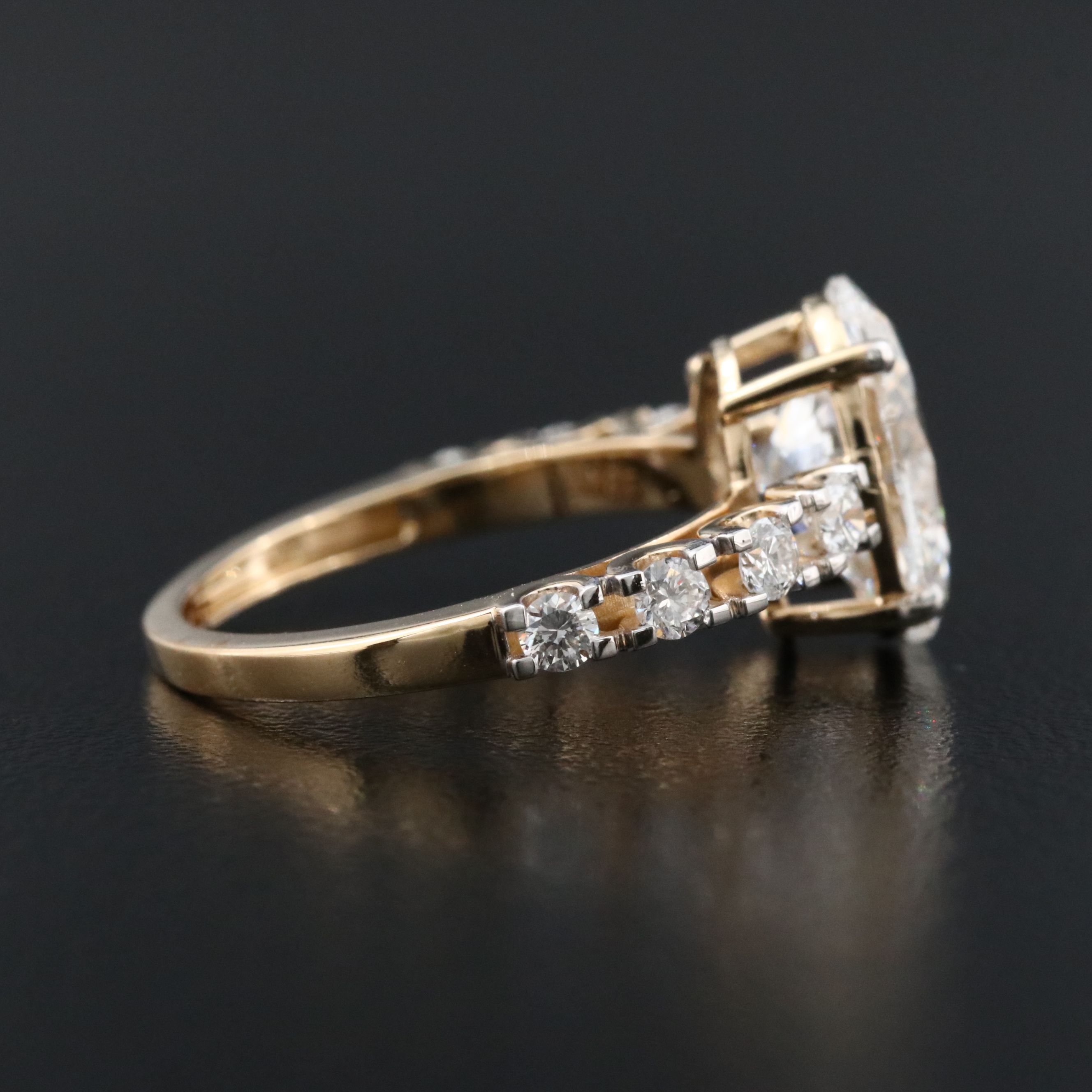 18K 3.40 CTW Lab Grown Diamond Ring with IGI Report