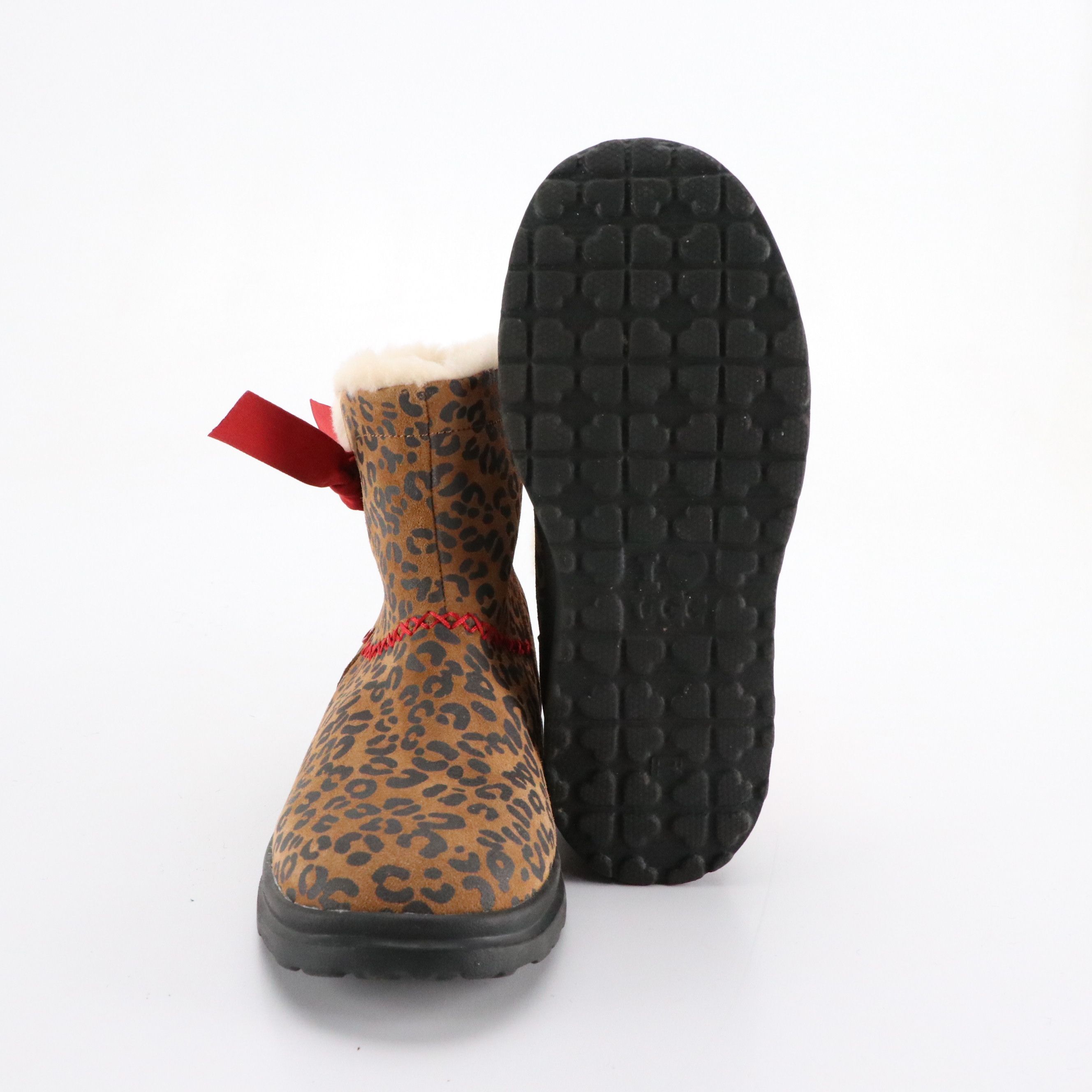 UGG Black Classic Cardy Boots in Box and I Heart UGG Leopard Bow Boots