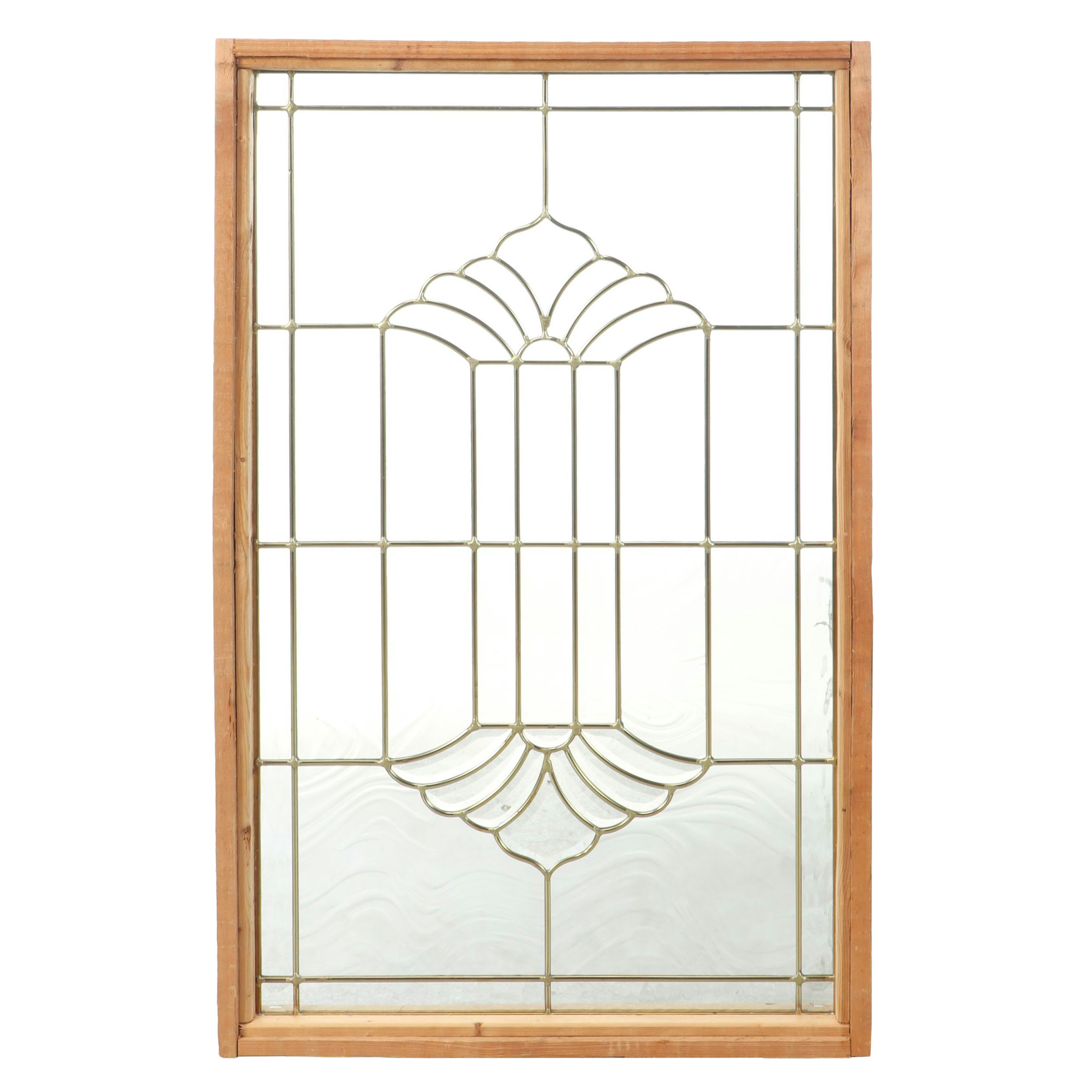 Beveled and Textured Glass Leaded Window Panel