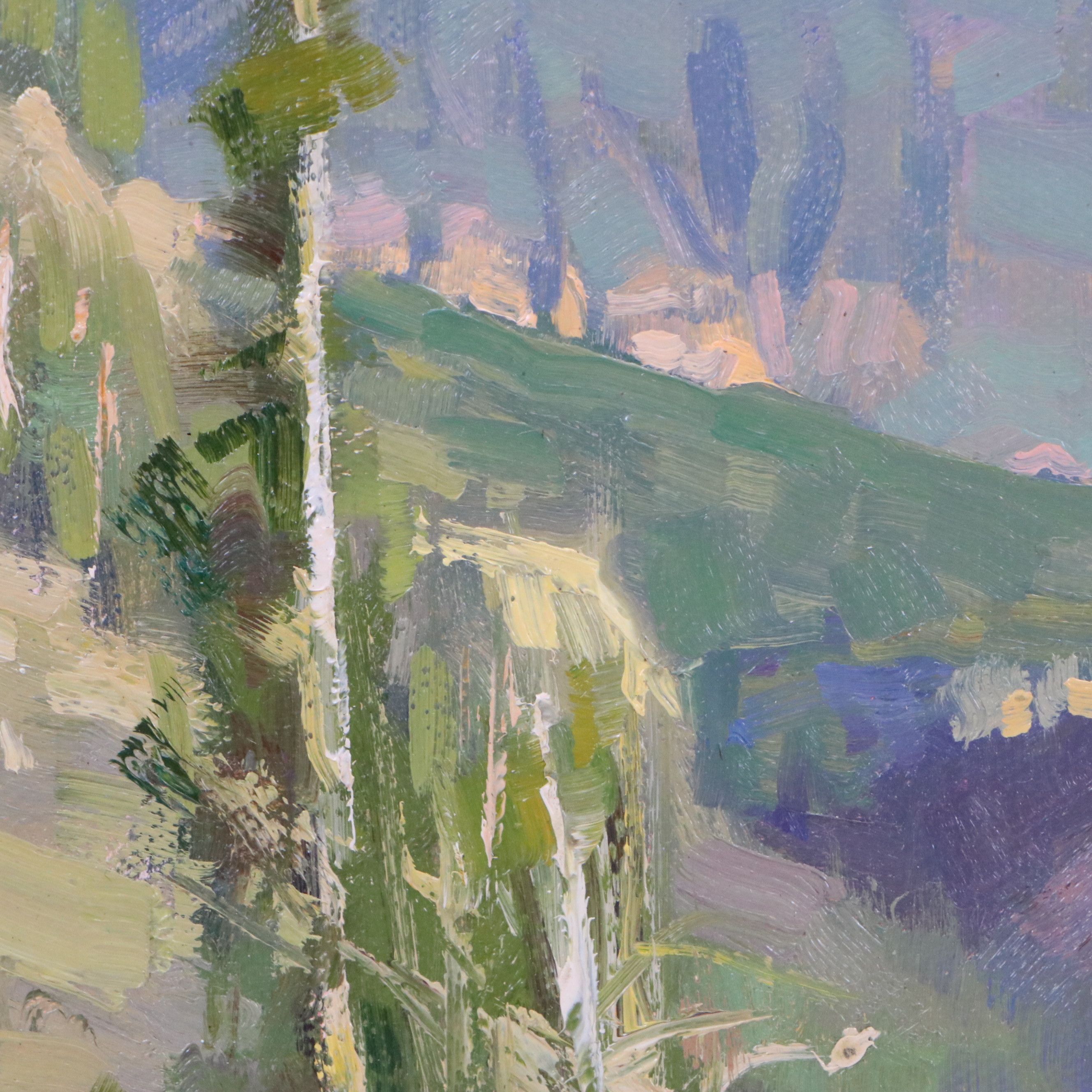 Chuck Marshall Mountainous Landscape Oil Painting, 2018