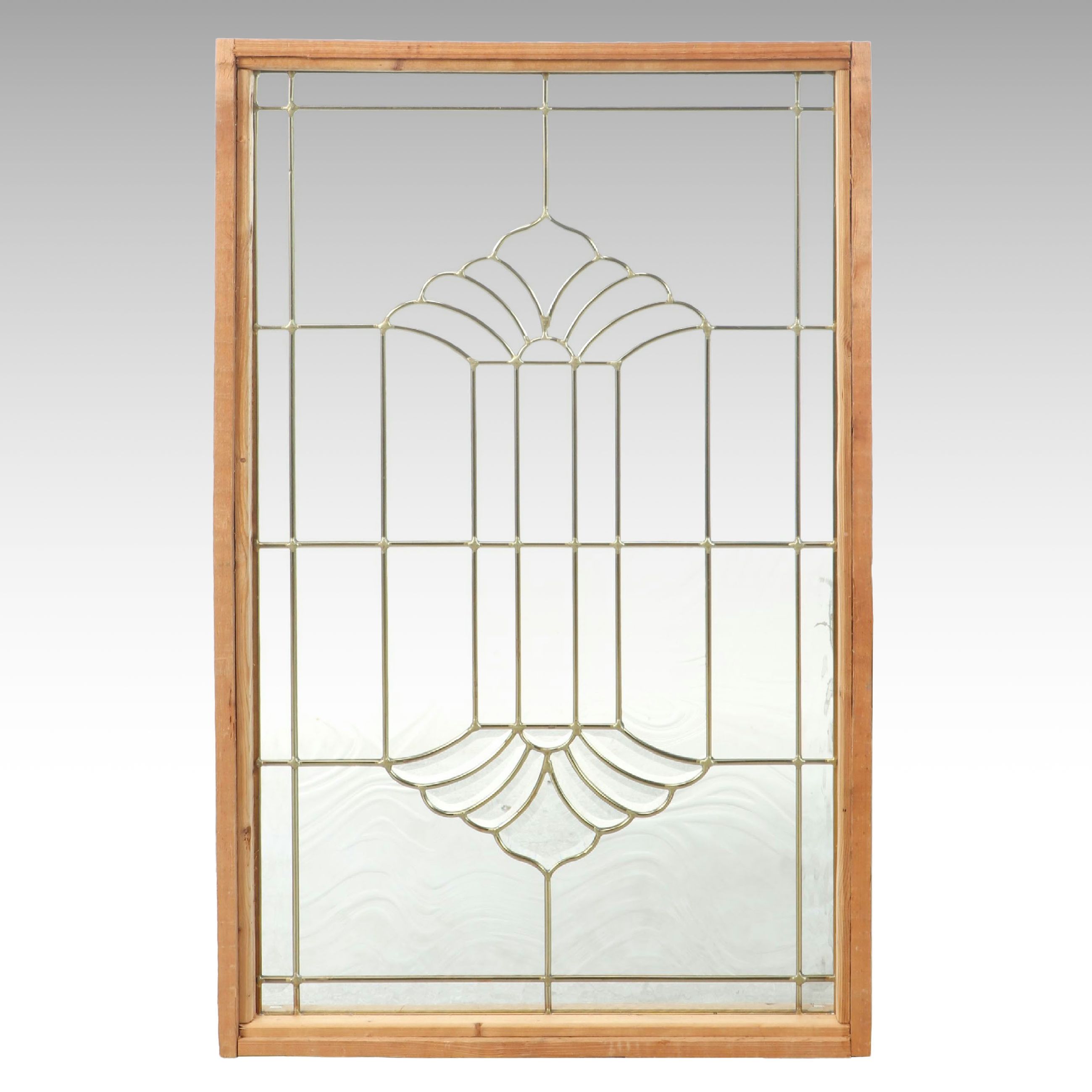 Beveled and Textured Glass Leaded Window Panel