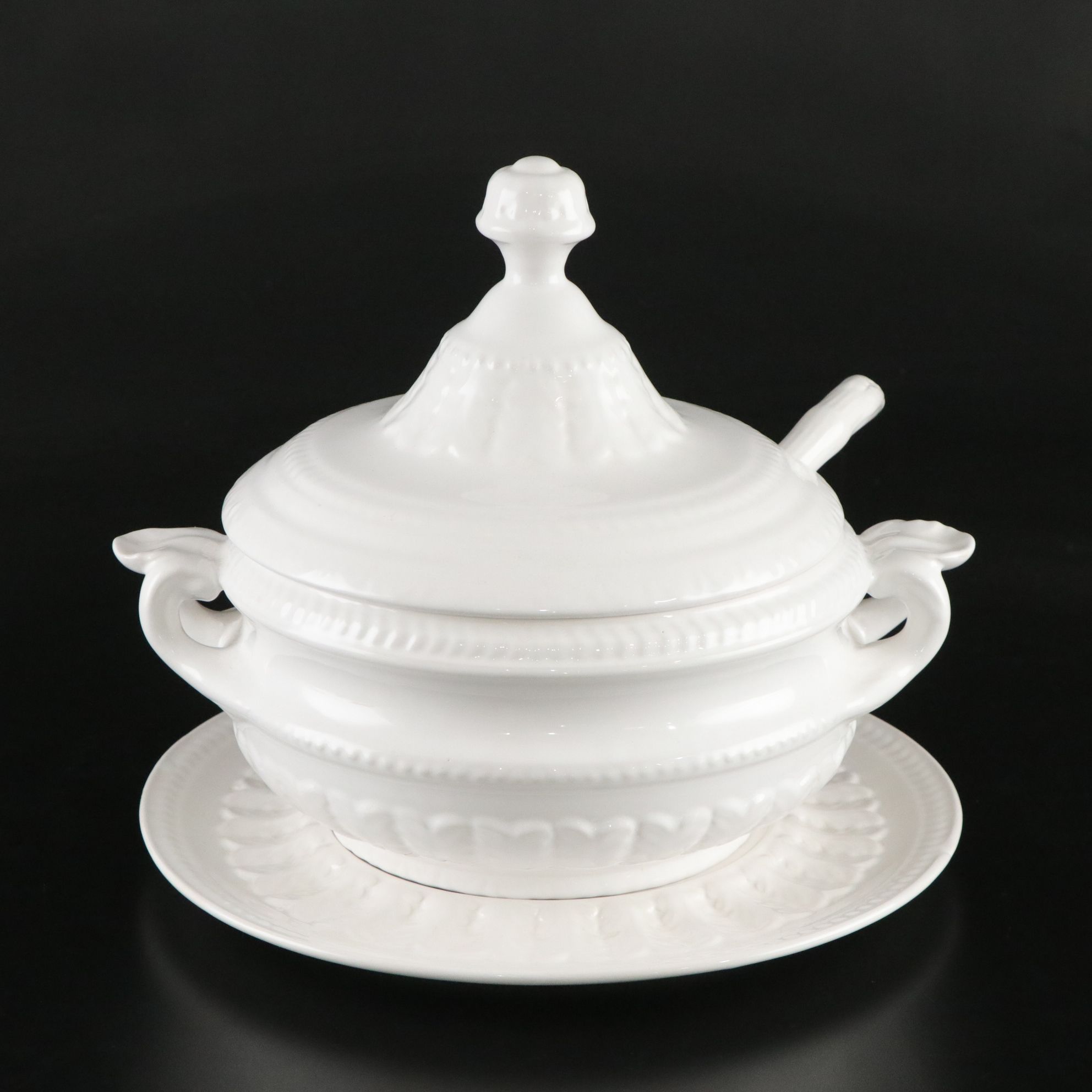 Ironstone Tureen with Underplate and Serving Bowls