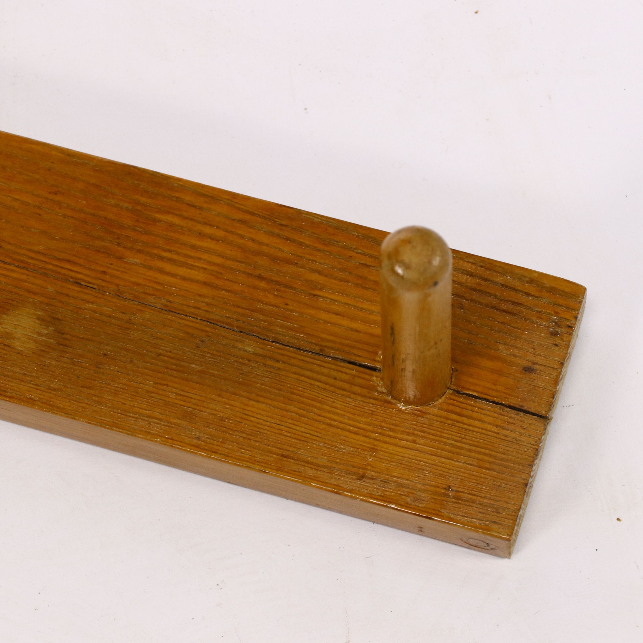 Rustic Hand-Painted Snowman on Wood Ironing Board with Hat Rack and Trees