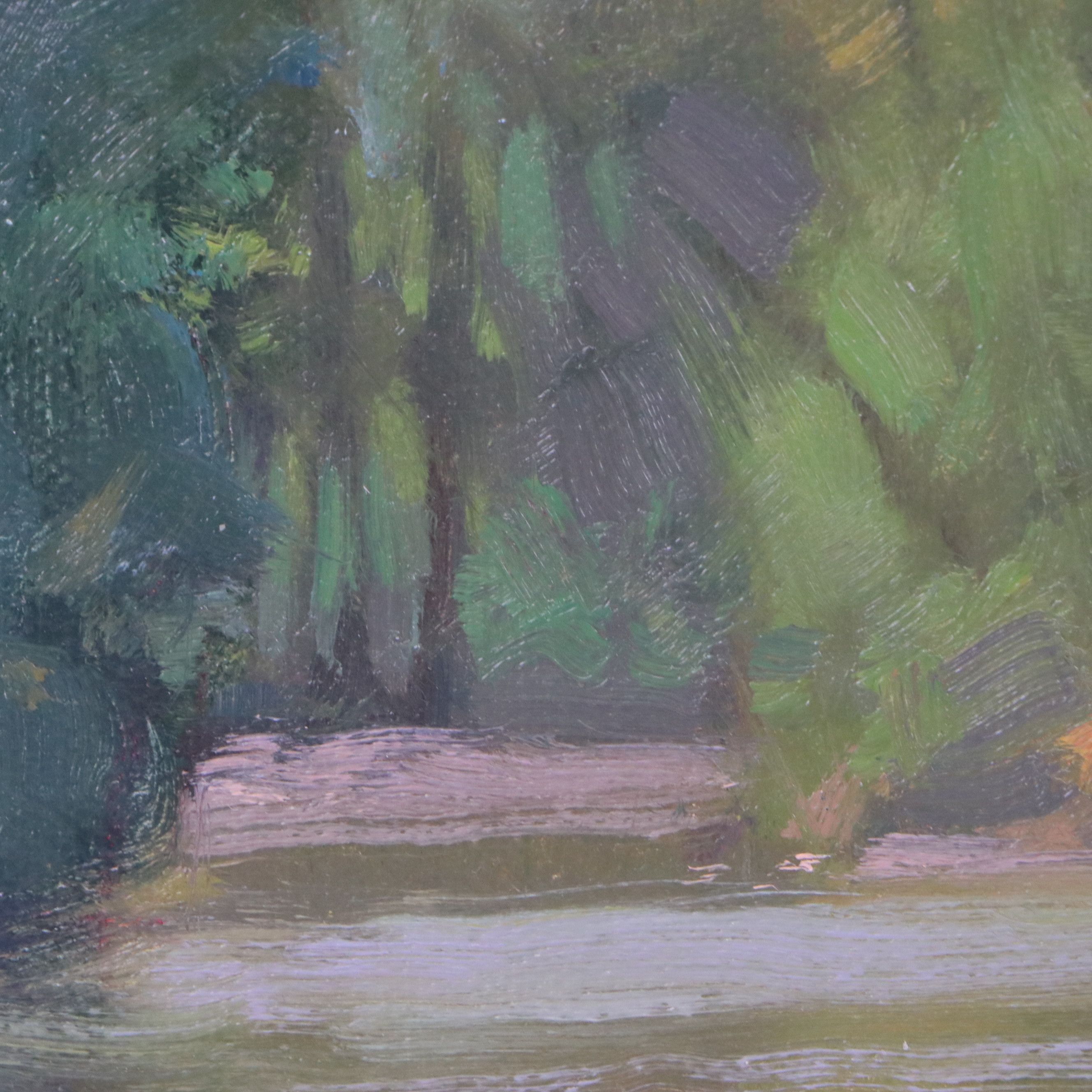 Chuck Marshall River Landscape Oil Painting, 2018