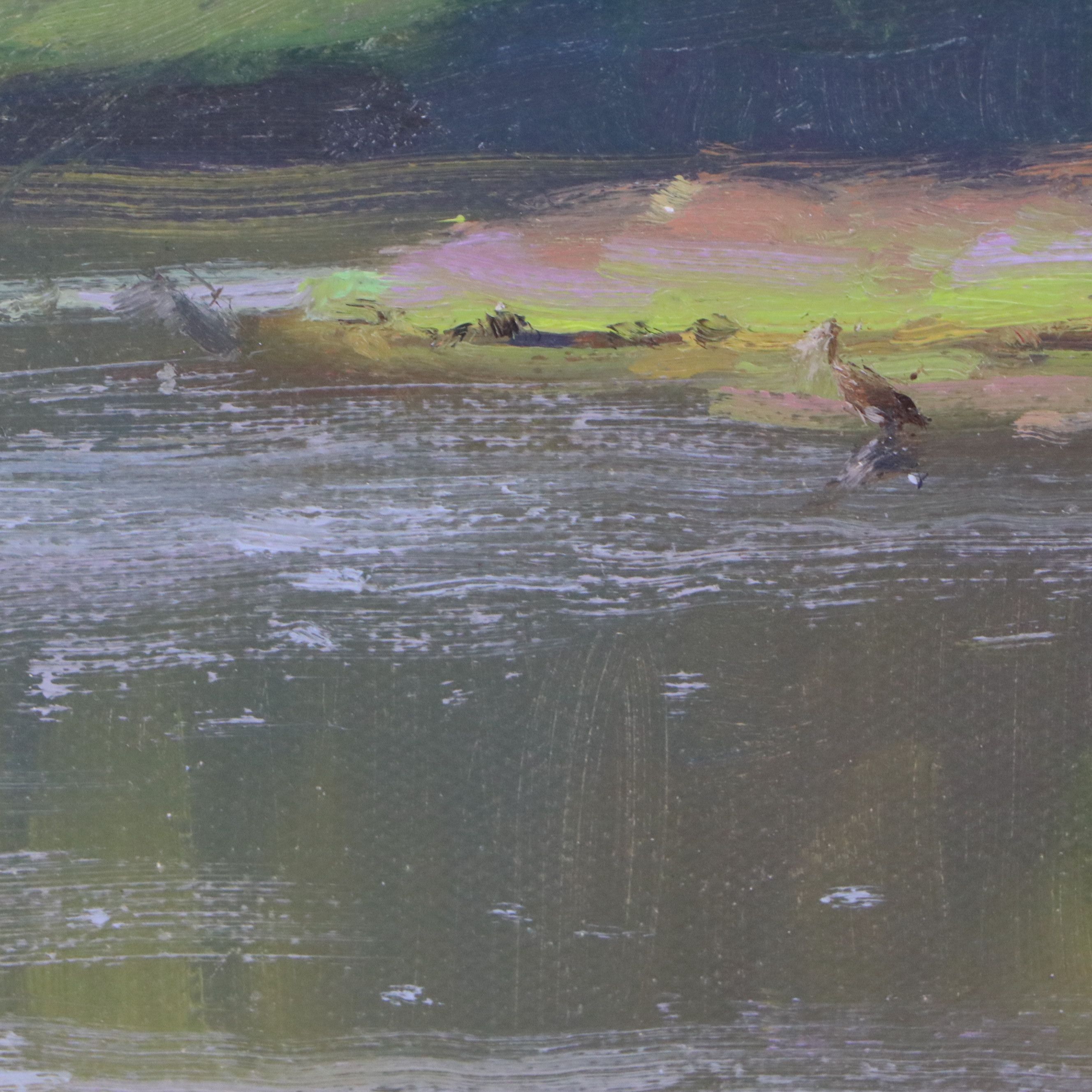 Chuck Marshall River Landscape Oil Painting, 2018