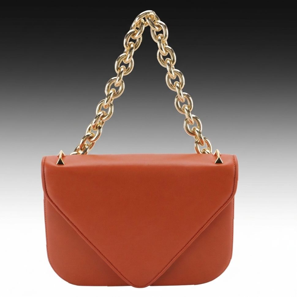 Bottega Veneta The Mount Large Envelope Flap Two-Way Bag in Orange Calfskin