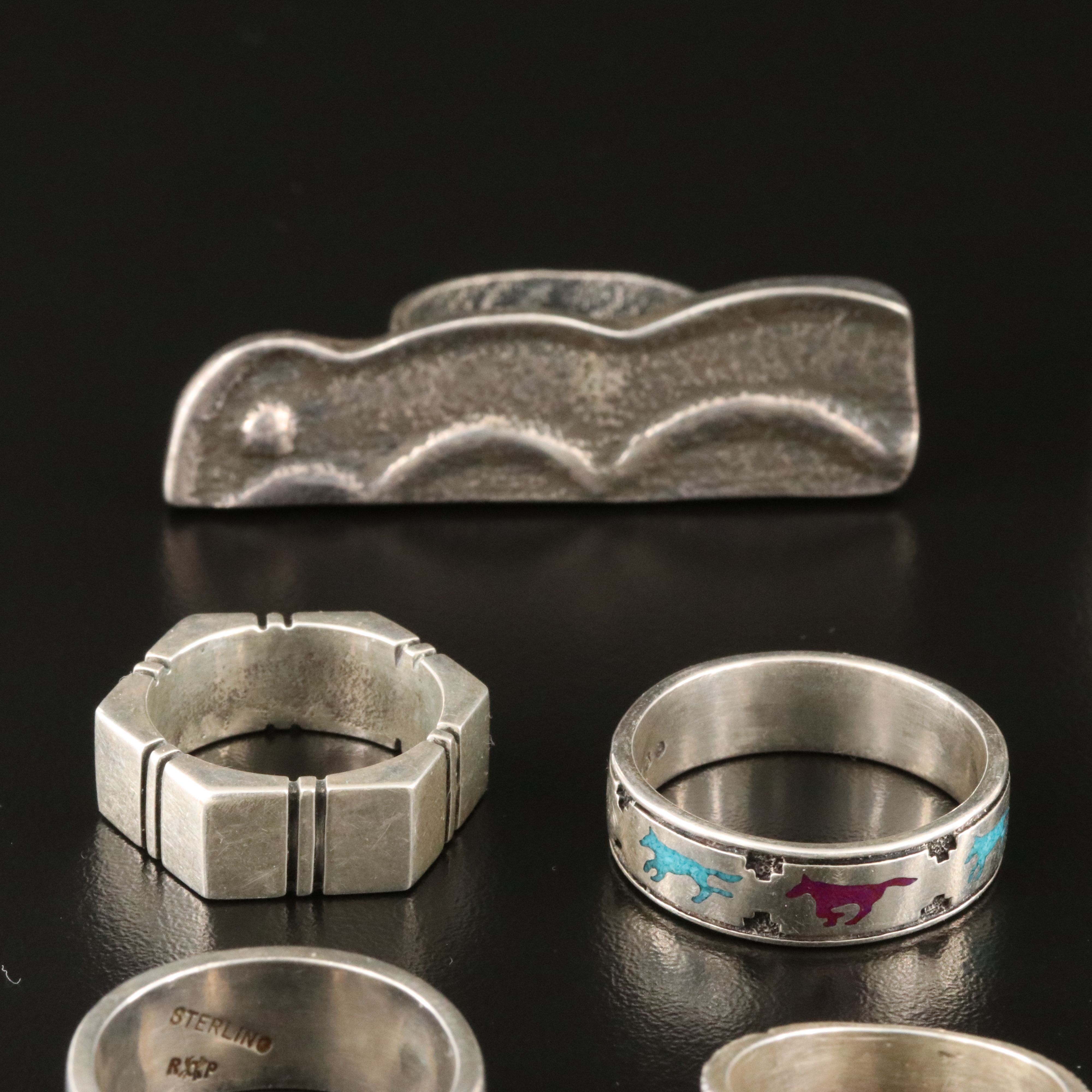 Richard Pawicki Hopi Featured in Southwestern Sterling Rings