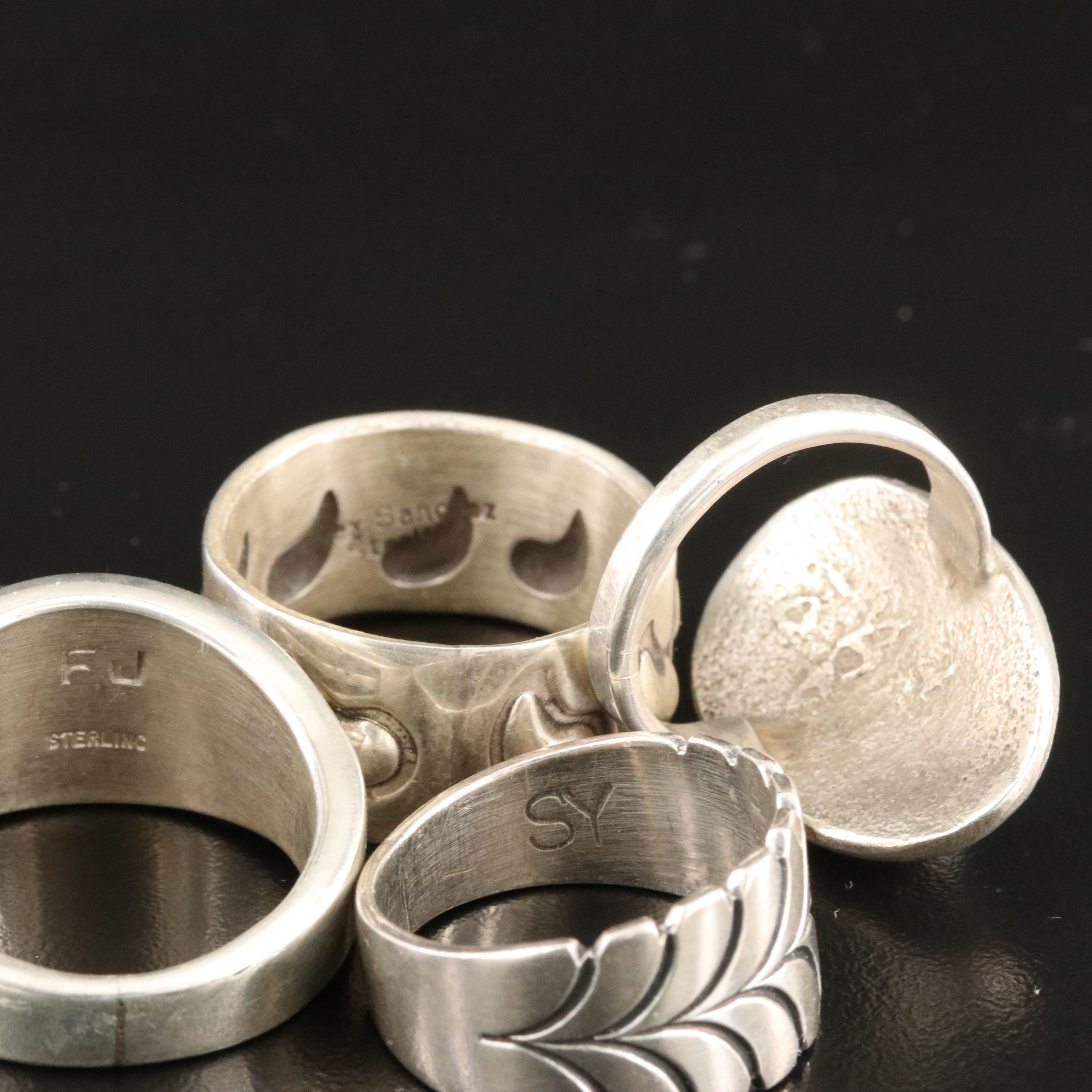 Richard Pawicki Hopi Featured in Southwestern Sterling Rings