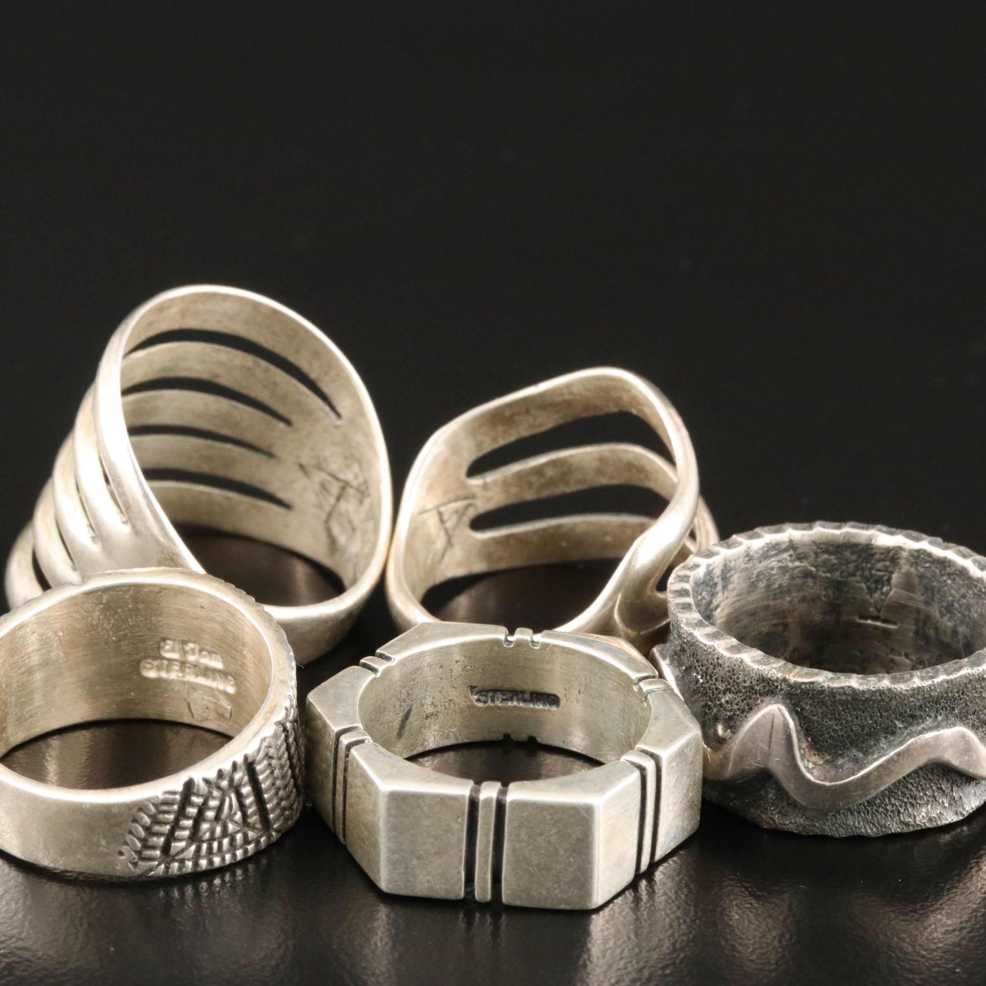 Richard Pawicki Hopi Featured in Southwestern Sterling Rings