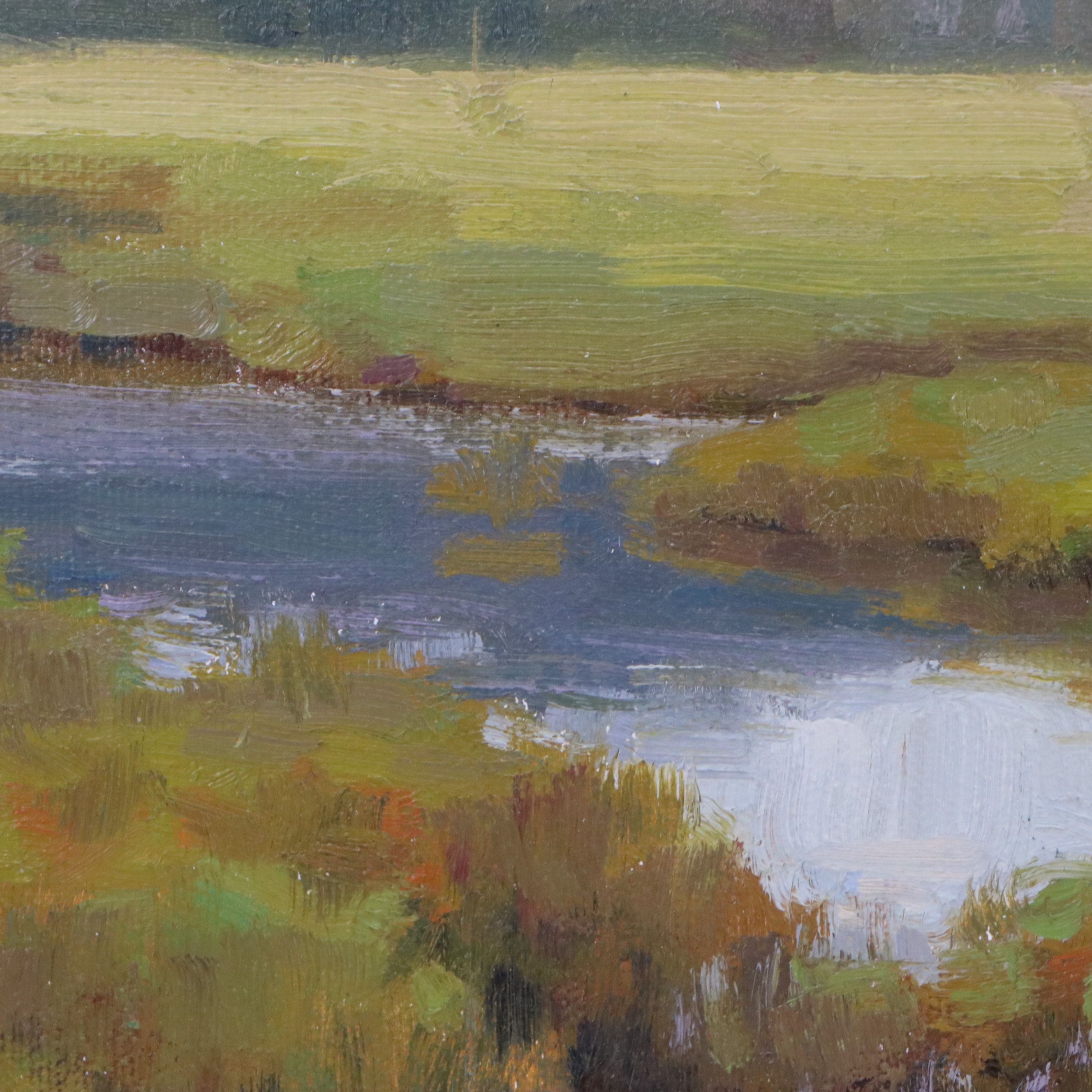 Chuck Marshall River Landscape Oil Painting, 2018
