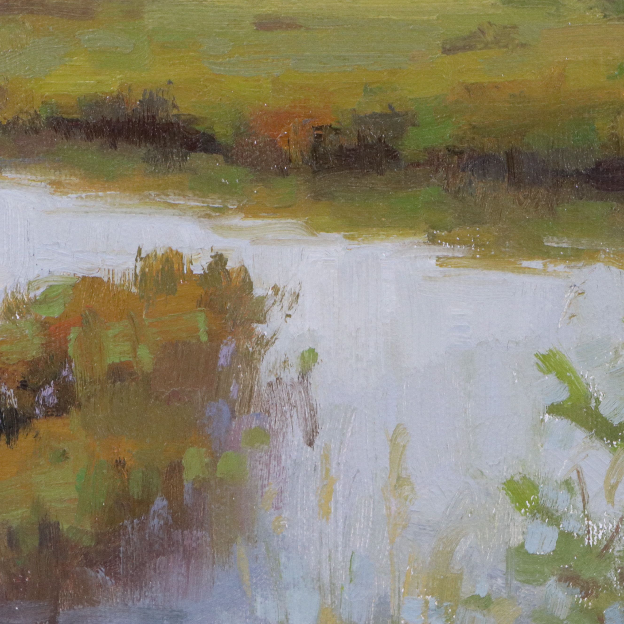 Chuck Marshall River Landscape Oil Painting, 2018