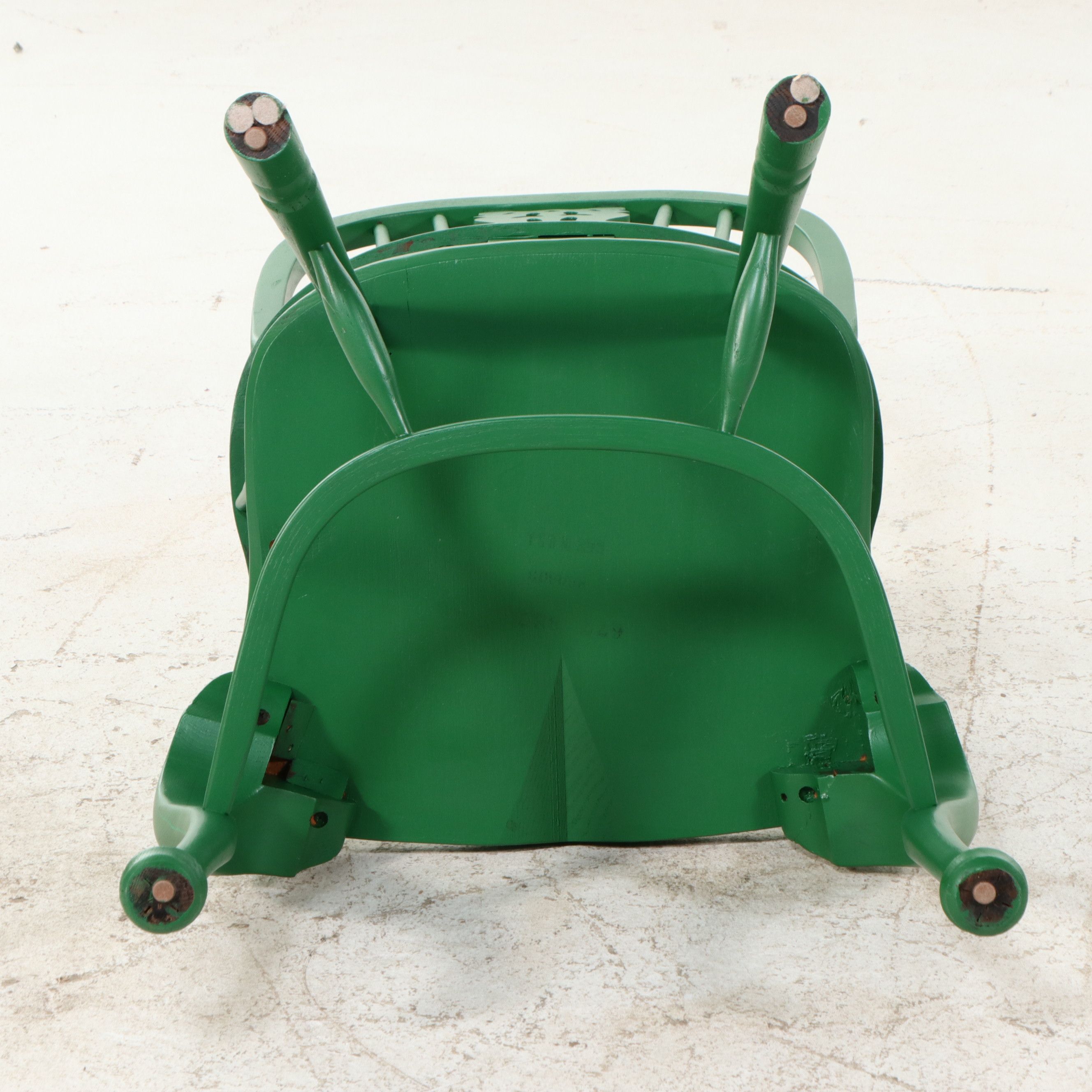 Set of Four Green-Painted Windsor Style Dining Chairs, Late 20th Century