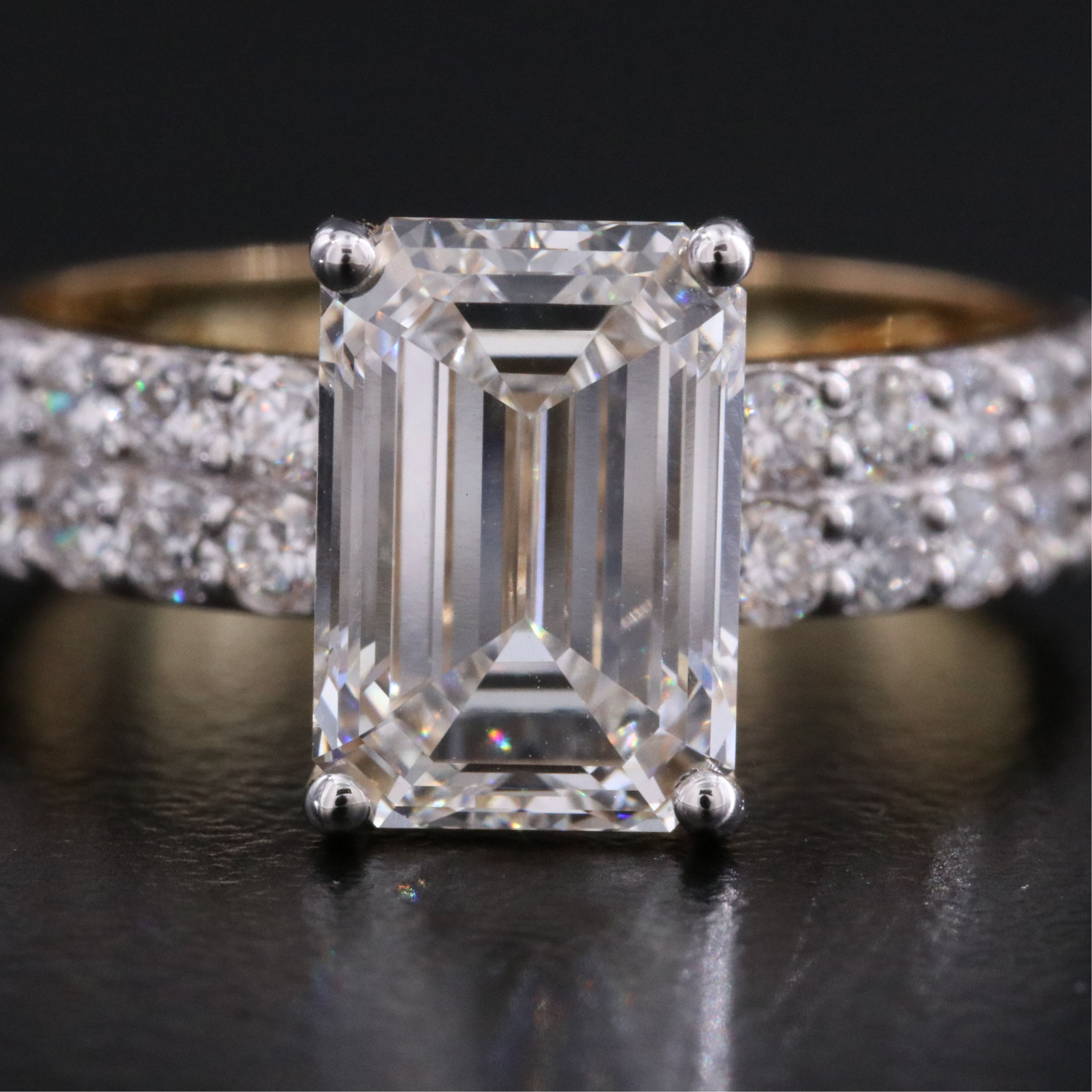 18K 3.79 CTW Lab Grown Diamond Ring with IGI Report