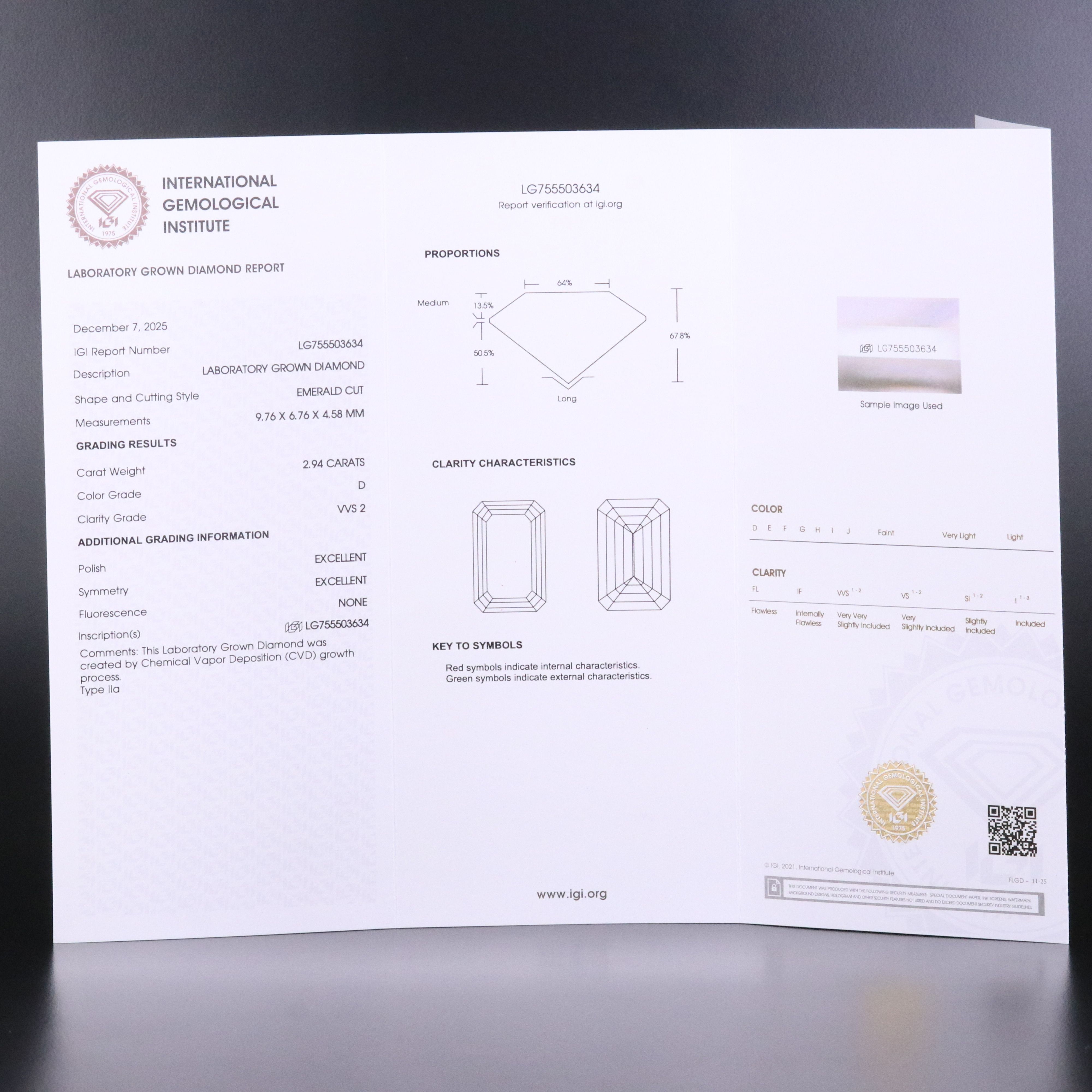 18K 3.79 CTW Lab Grown Diamond Ring with IGI Report
