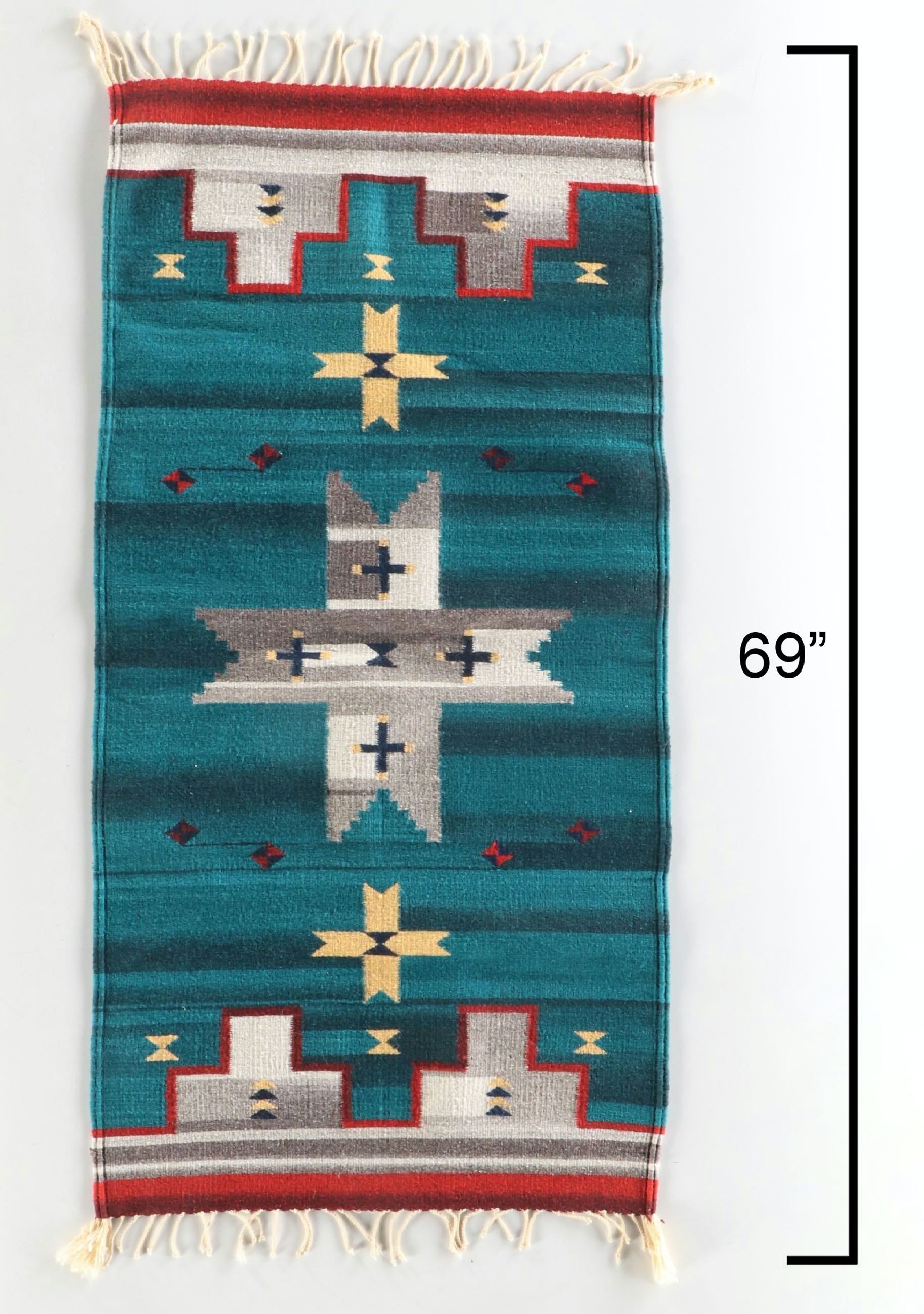 2'7 x 5'9 Handwoven Southwestern Style Accent Rug, and Heartline Bear Pillow