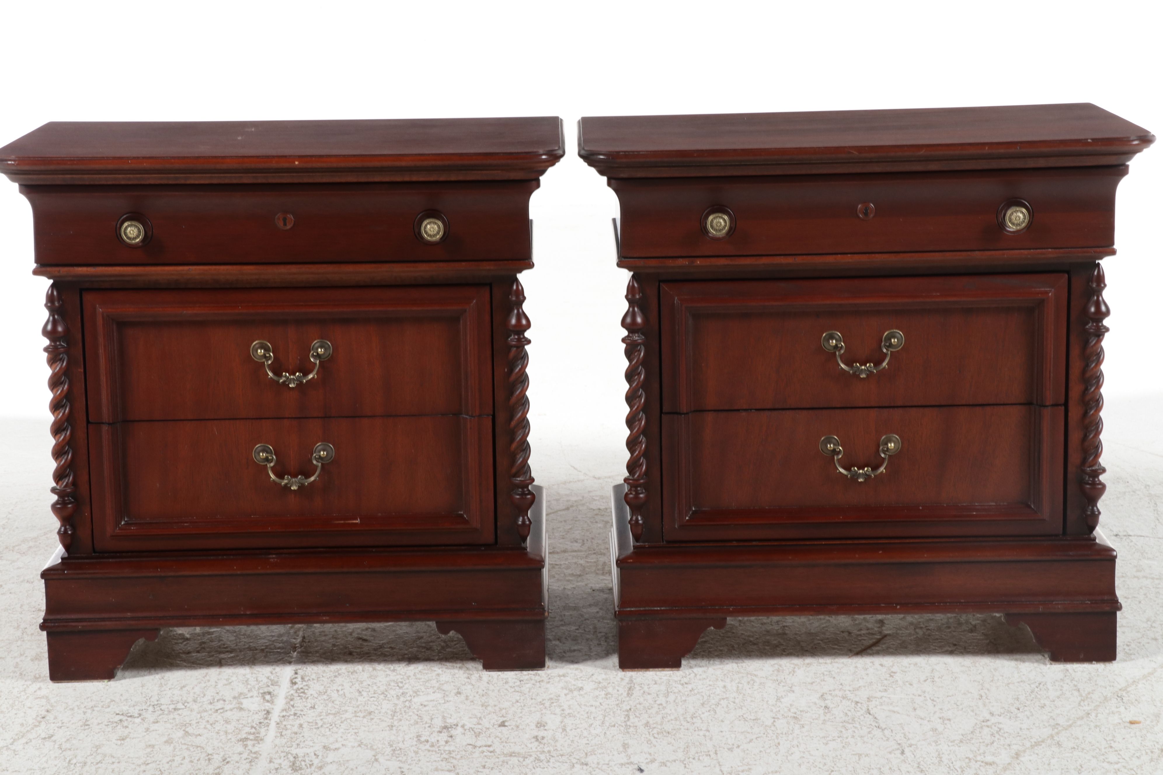 Pair of Lexington Furniture "Vestiges" Commode Nightstands, Late 20th Century